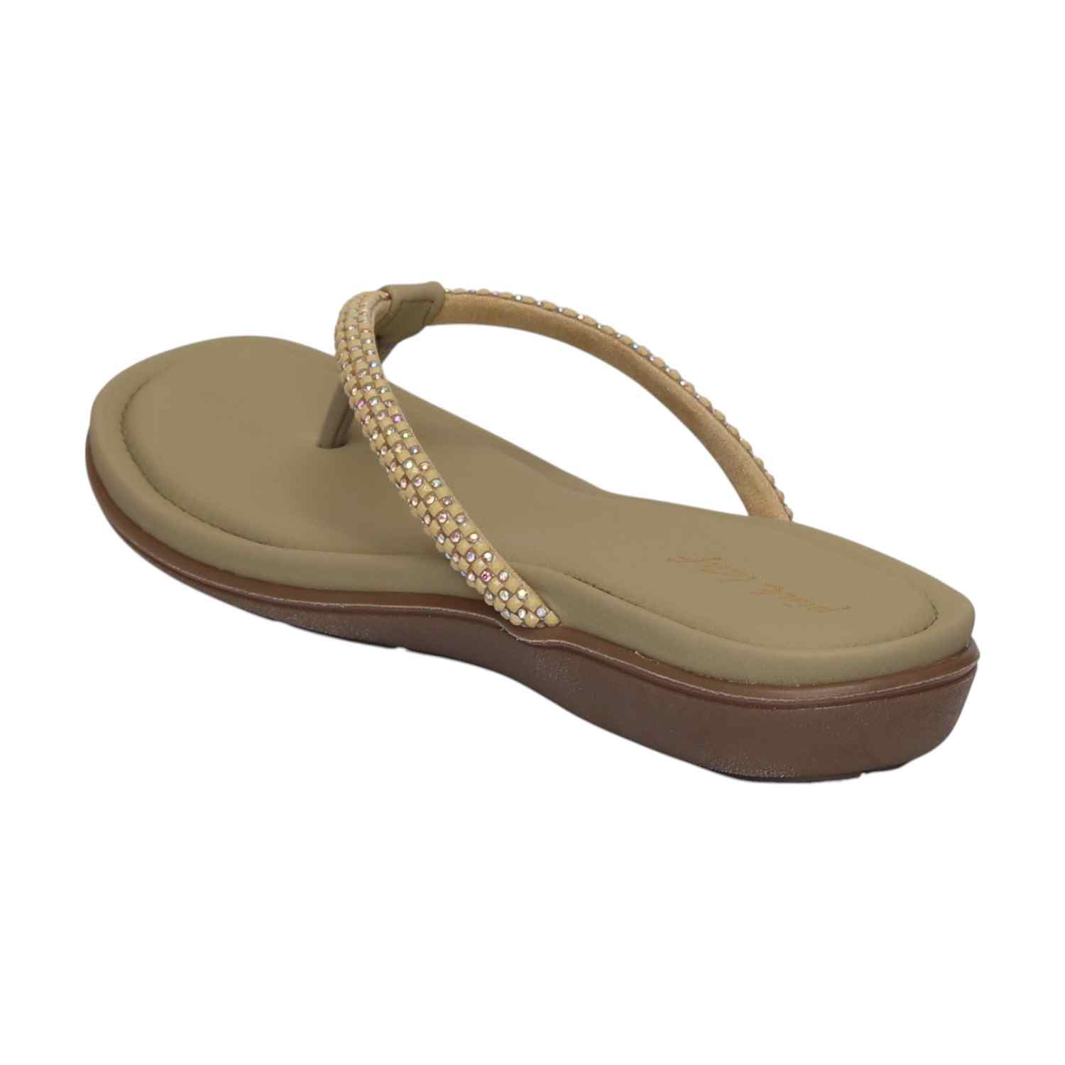 Women Green Embellished Flip-Flops Fashion Flat