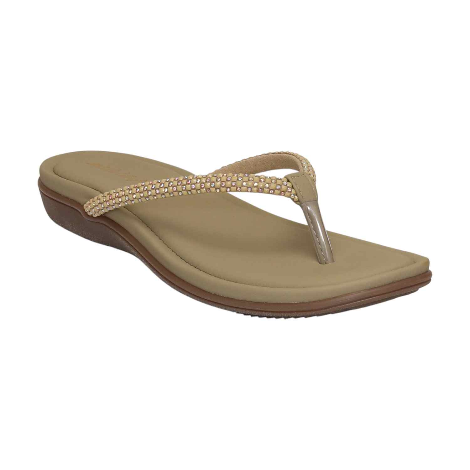 Women Green Embellished Flip-Flops Fashion Flat