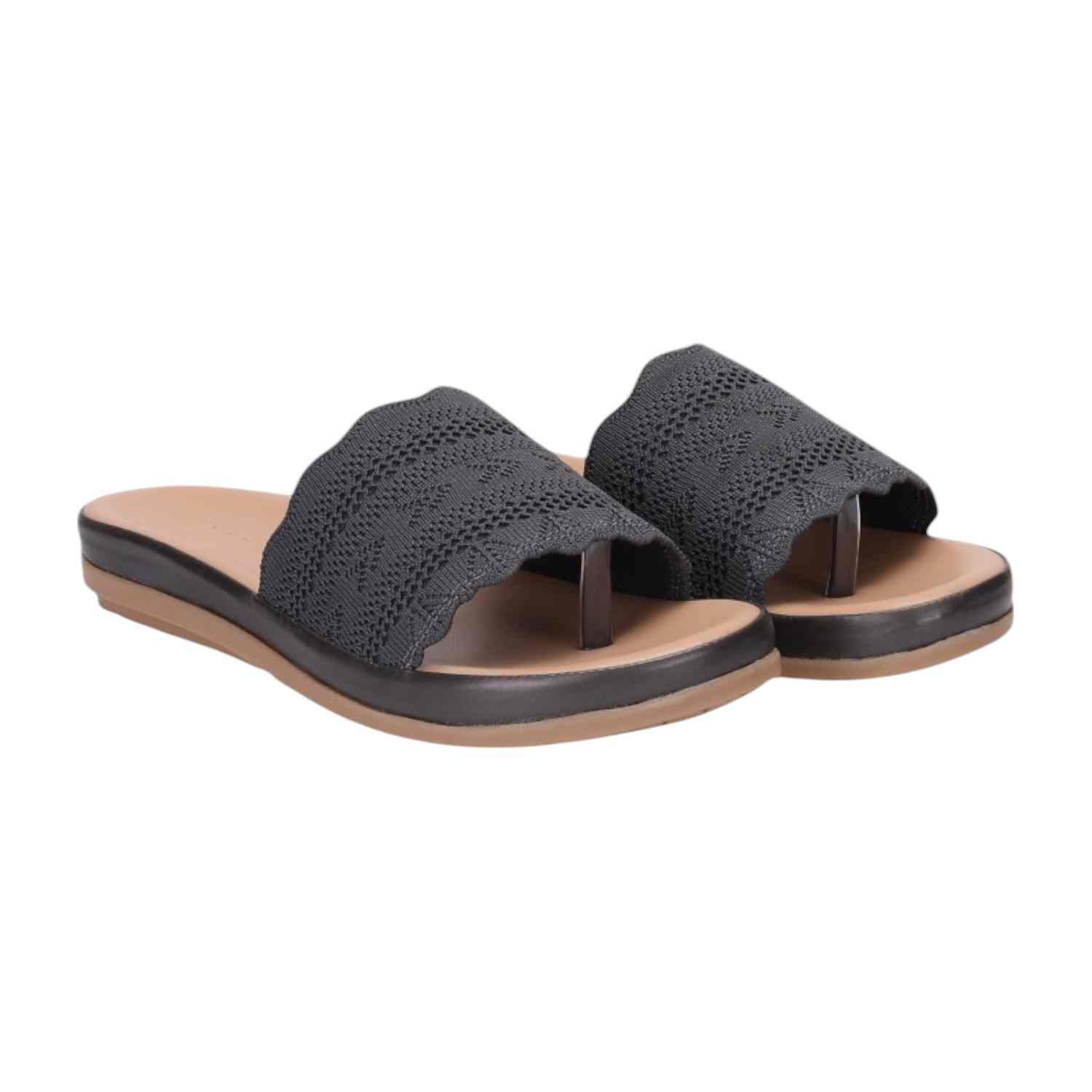 Women Grey Casual Flat Slider