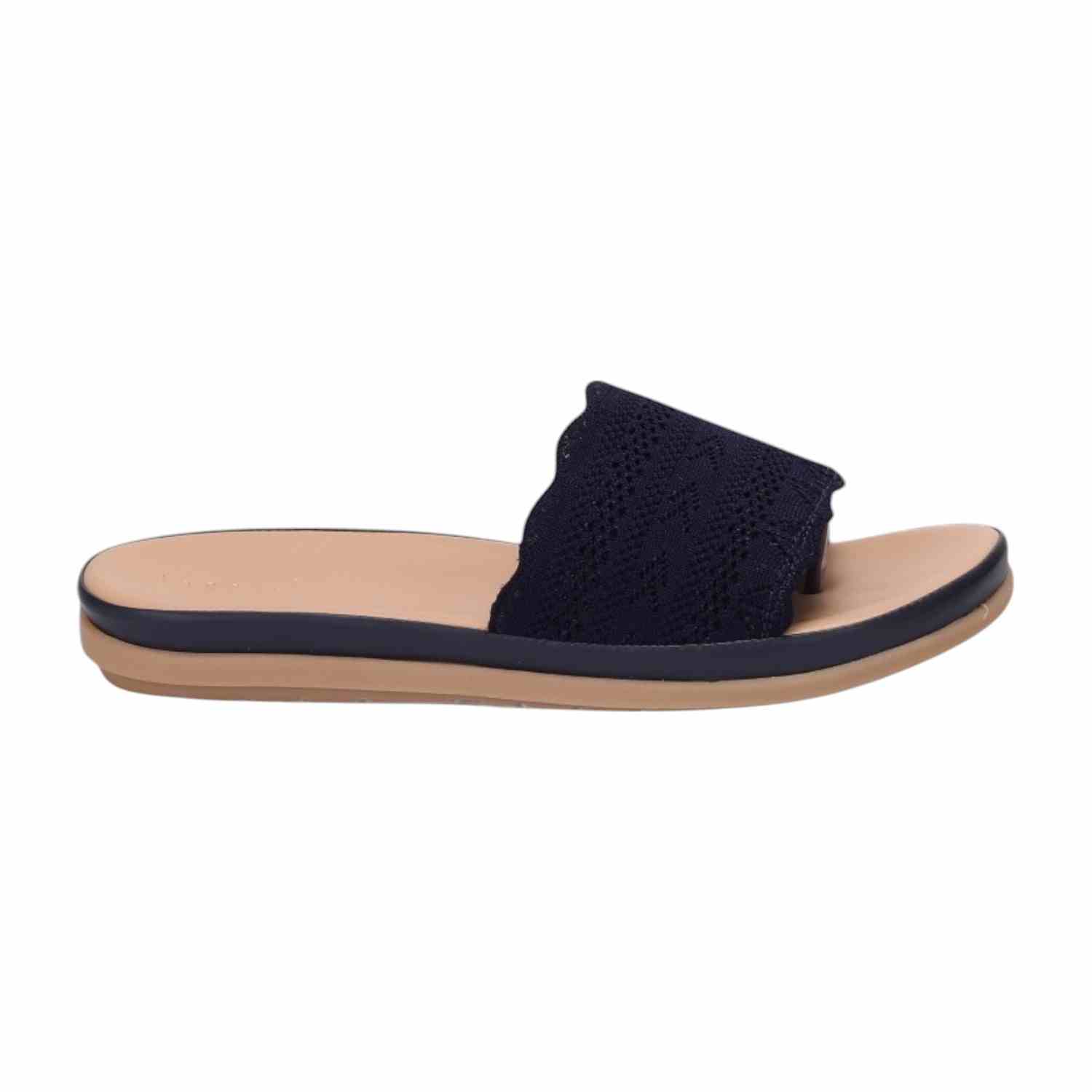 Women Navy Casual Flat Slider