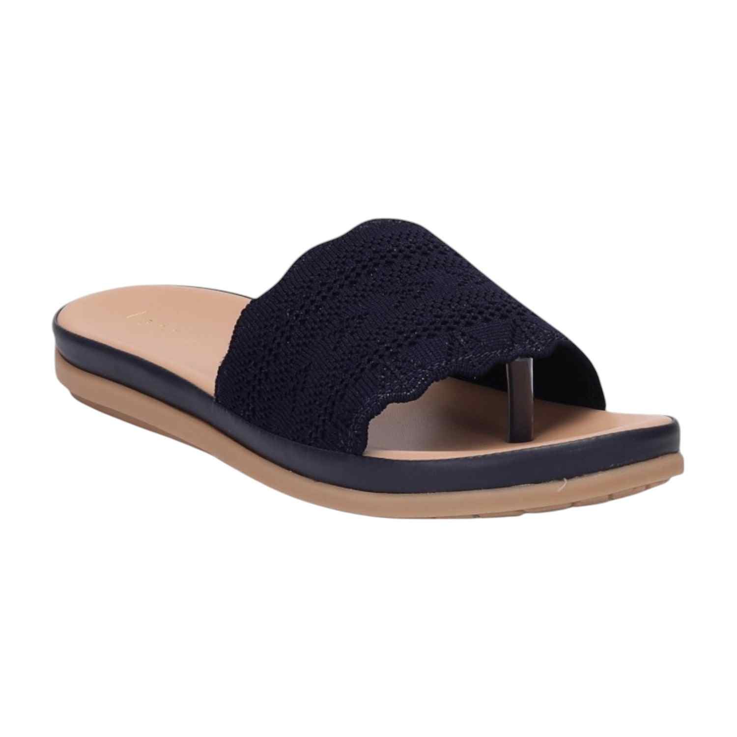 Women Navy Casual Flat Slider