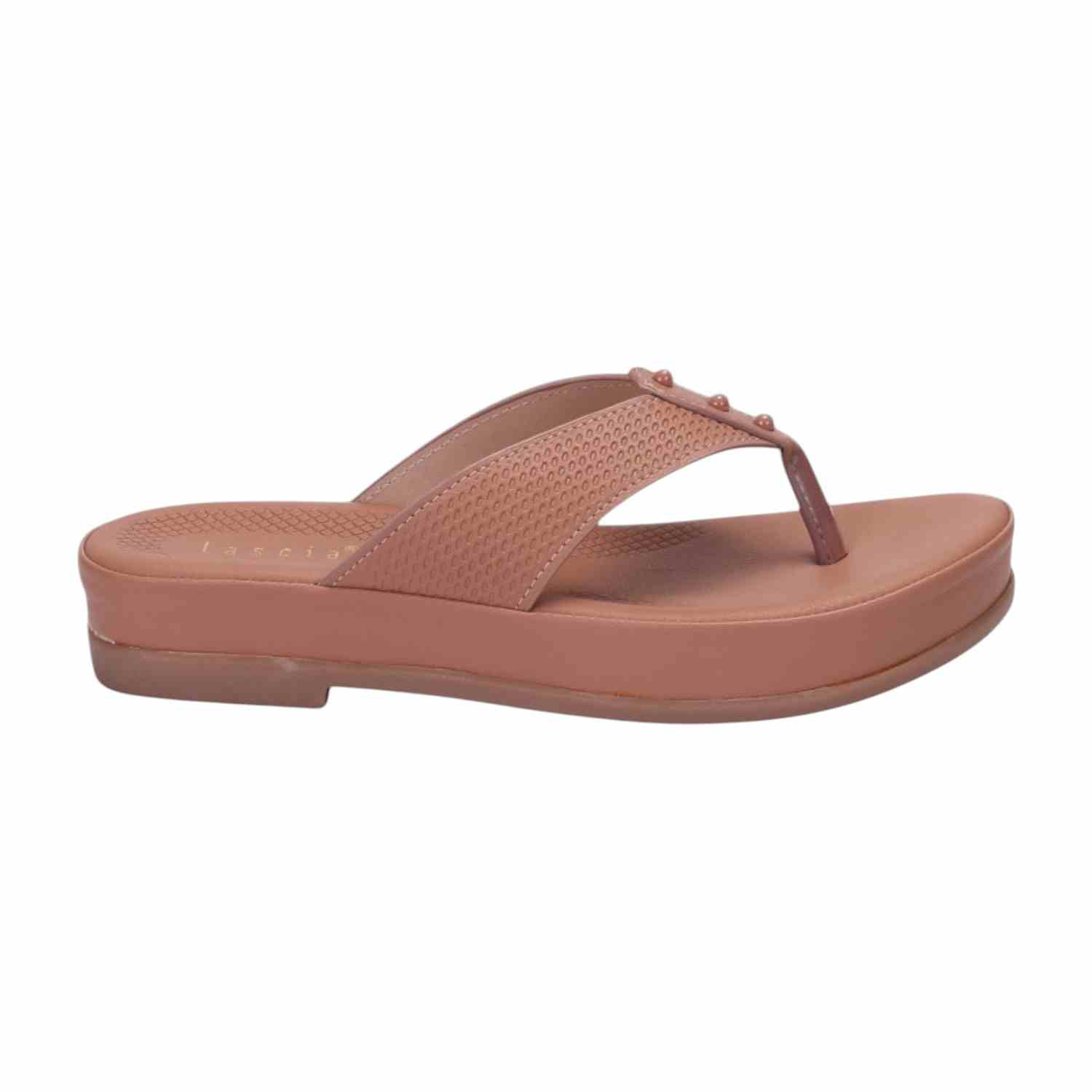 Women Peach Casual Flat Thongs