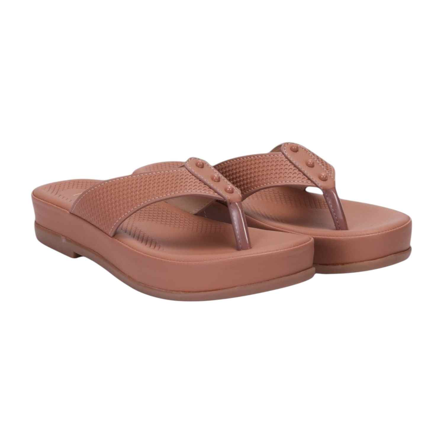 Women Peach Casual Flat Thongs