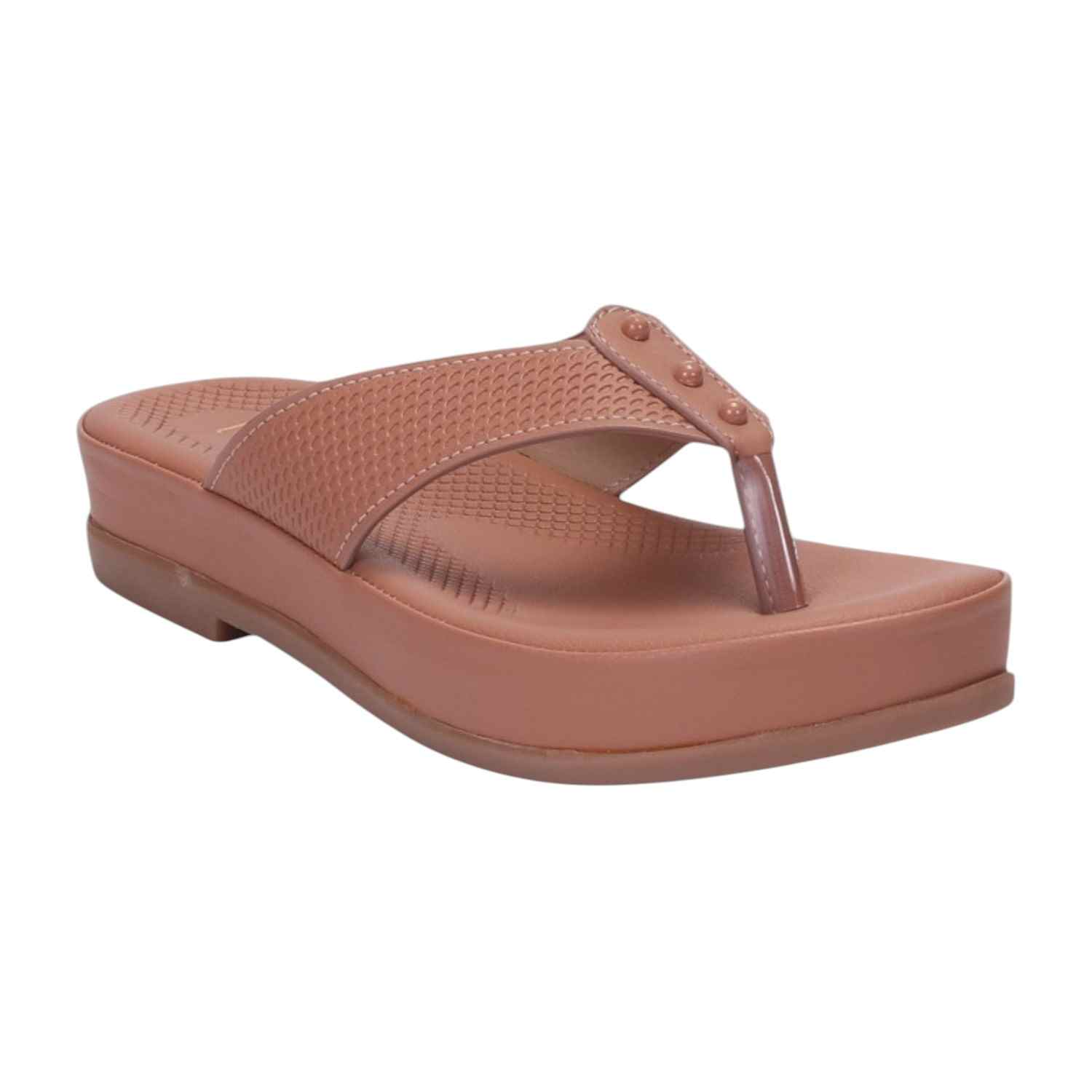 Women Peach Casual Flat Thongs