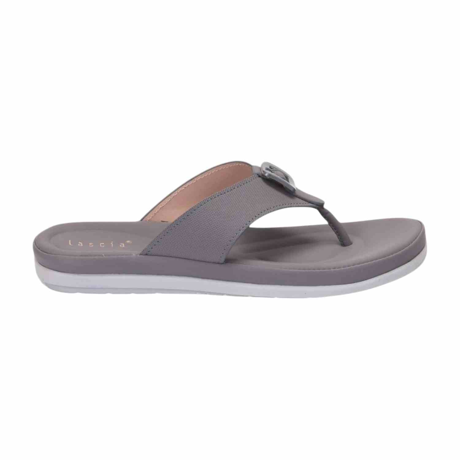 Women Grey Casual Flat Thongs