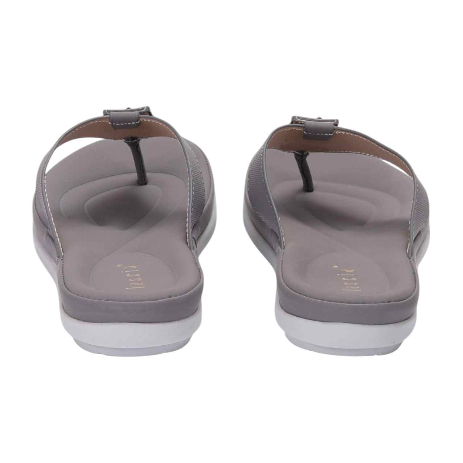 Women Grey Casual Flat Thongs