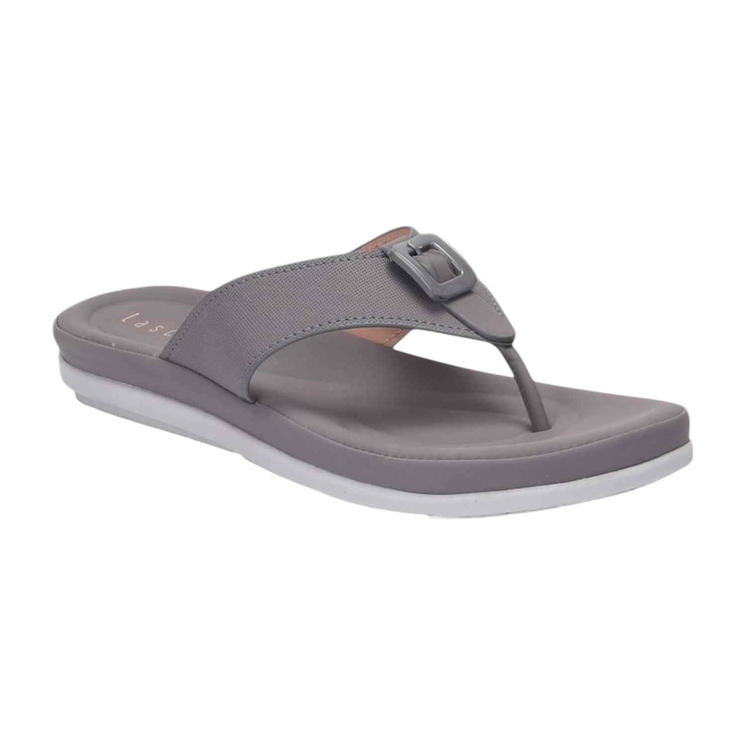 Women Grey Casual Flat Thongs