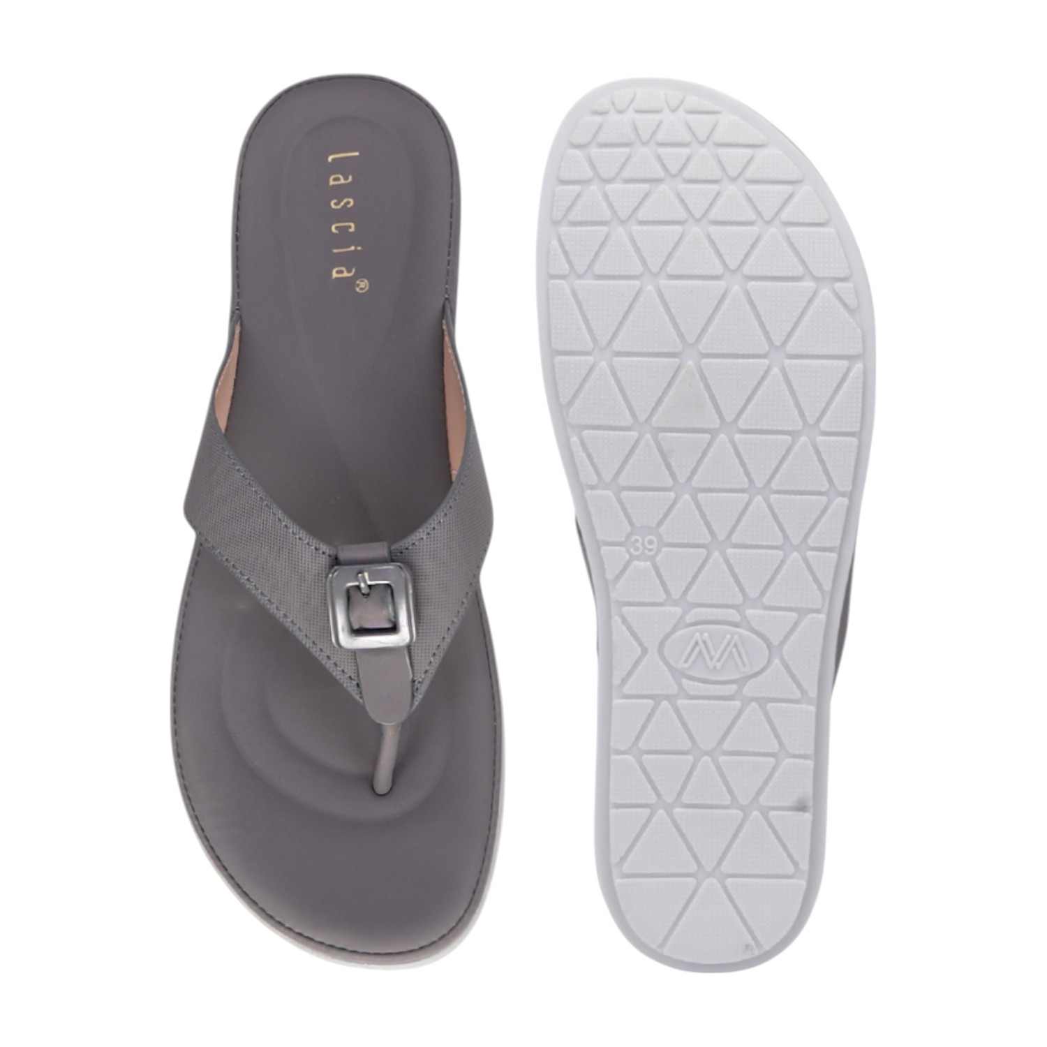 Women Grey Casual Flat Thongs