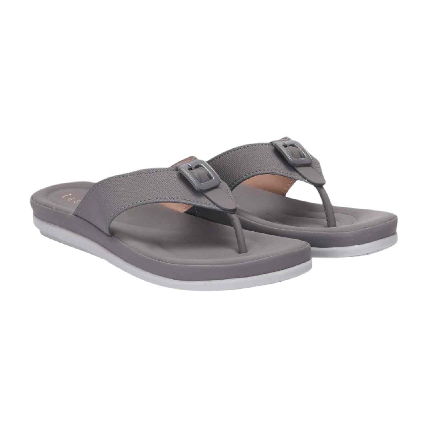 Women Grey Casual Flat Thongs
