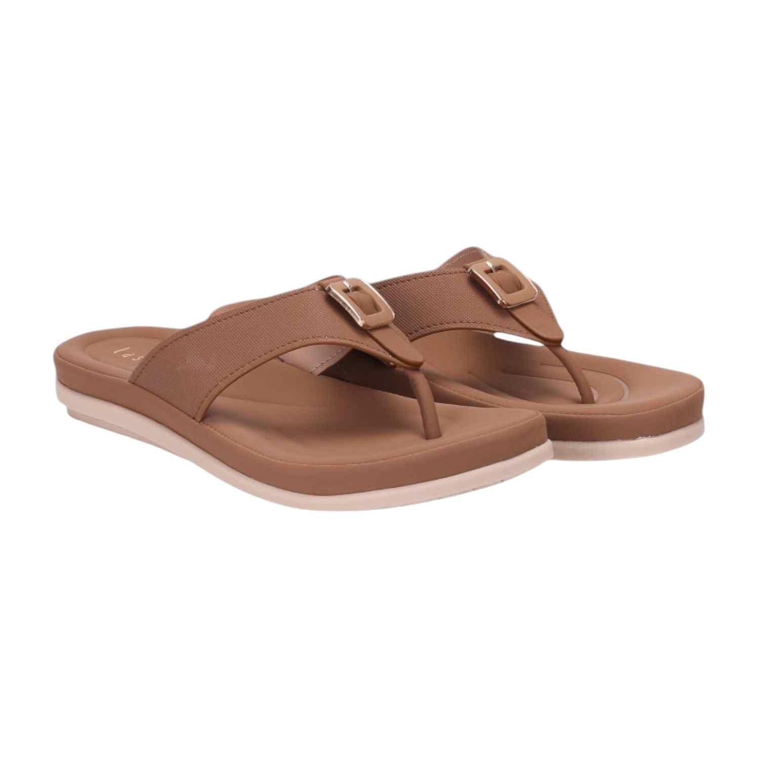 Women Tan Casual Flat Thong