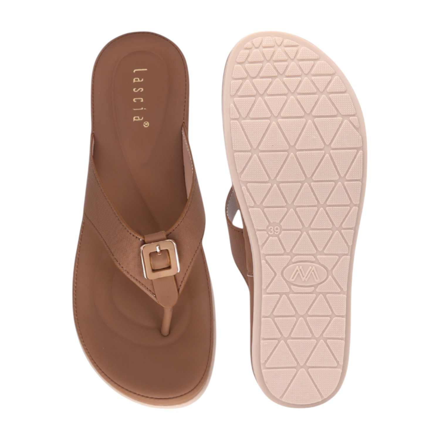 Women Tan Casual Flat Thong