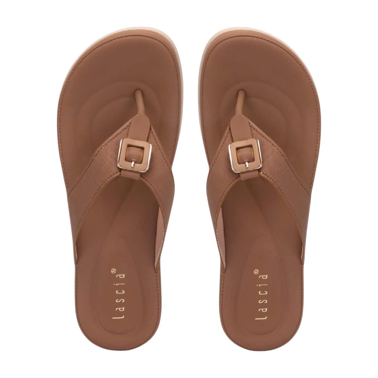 Women Tan Casual Flat Thong