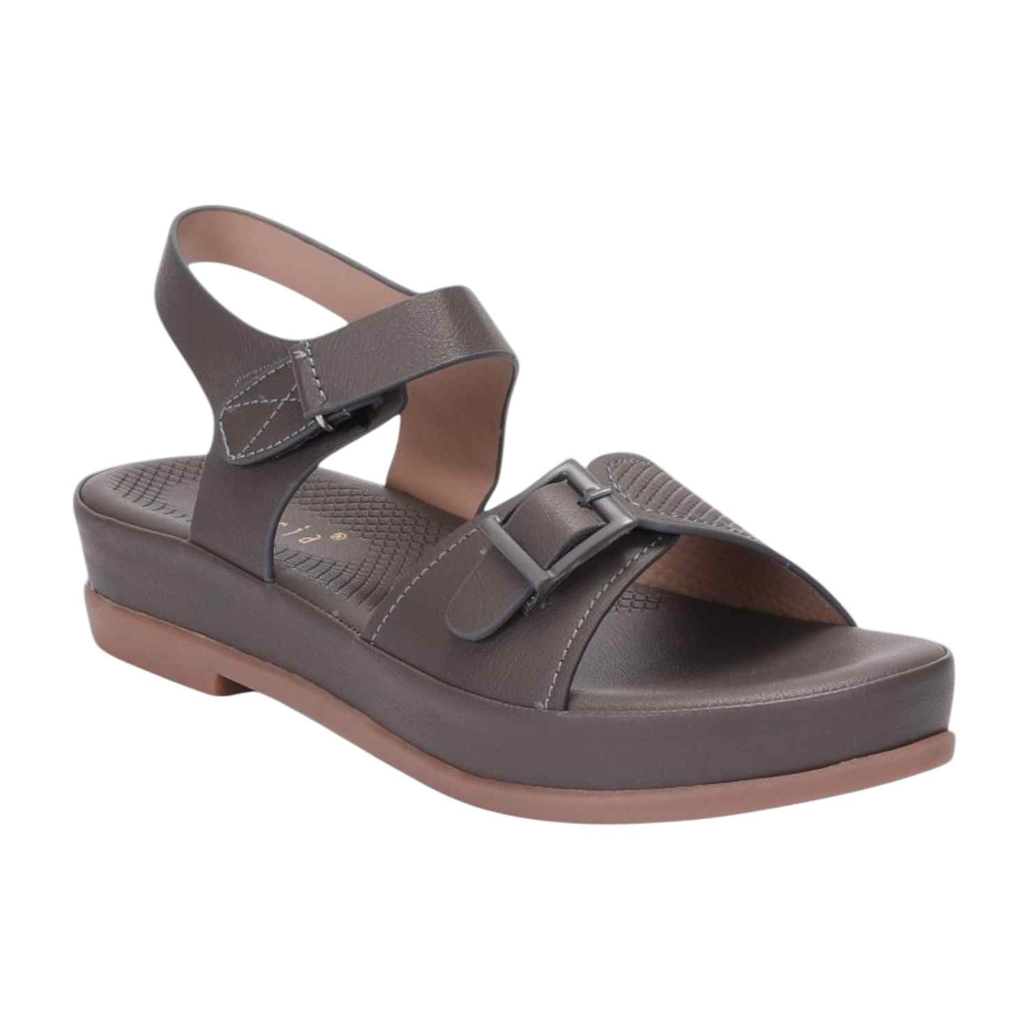 Women Grey Casual Flat Sandals