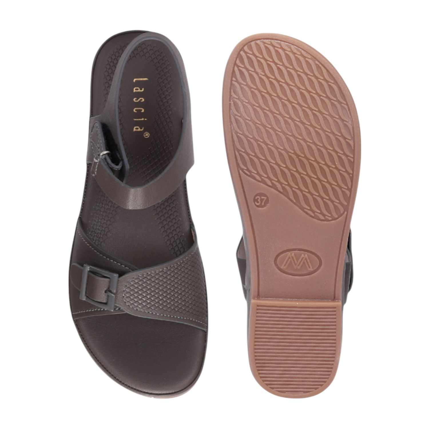 Women Grey Casual Flat Sandals