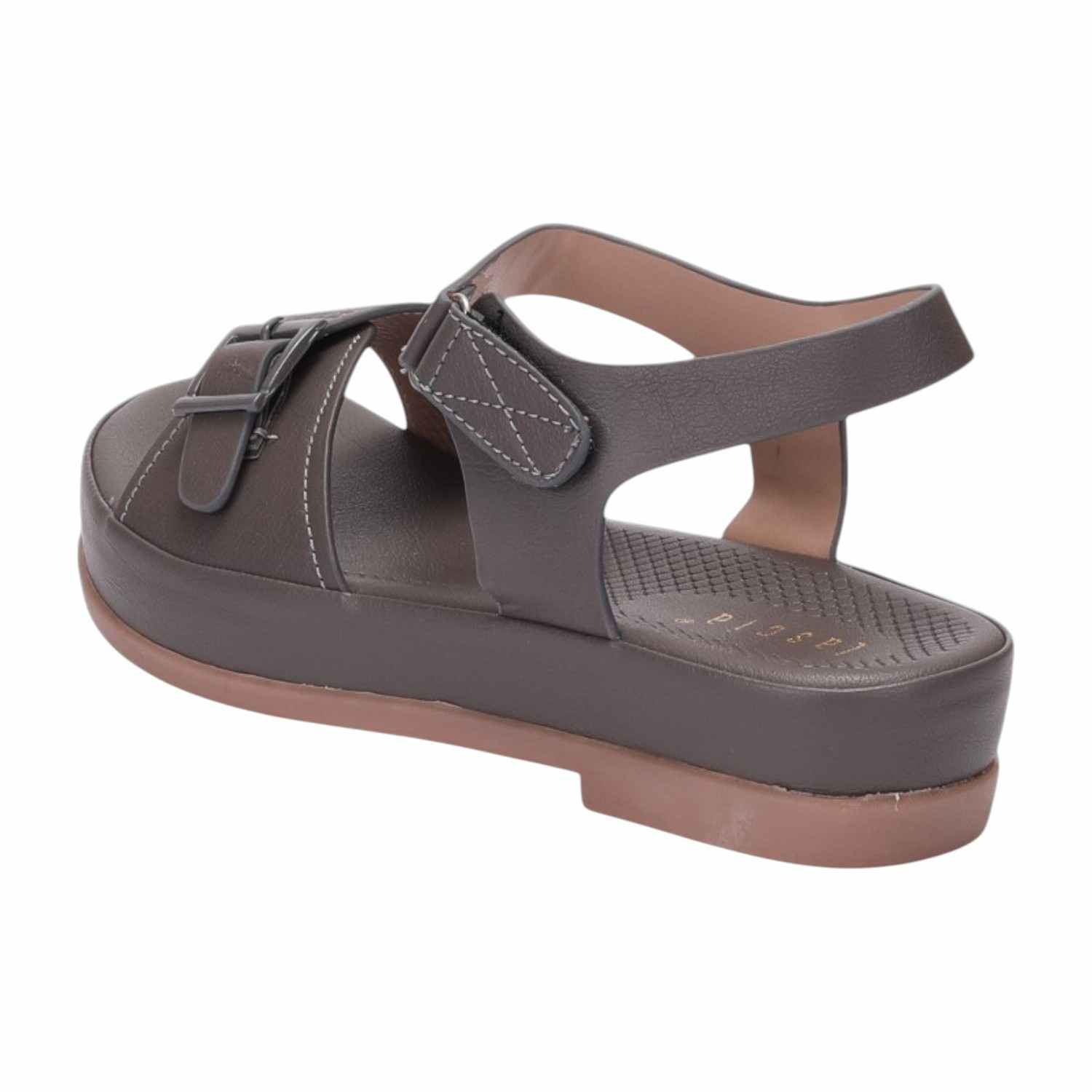 Women Grey Casual Flat Sandals