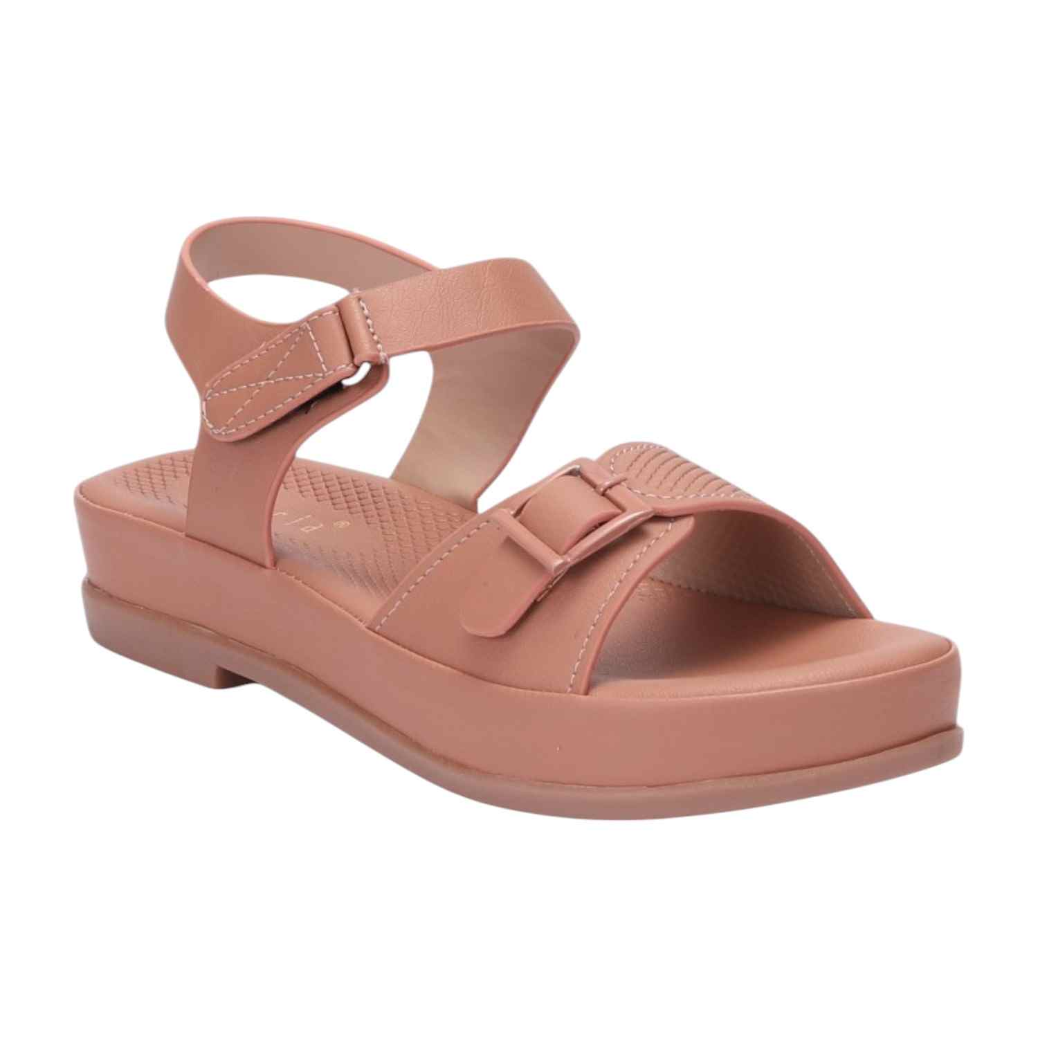Women Peach Casual Flat Sandals