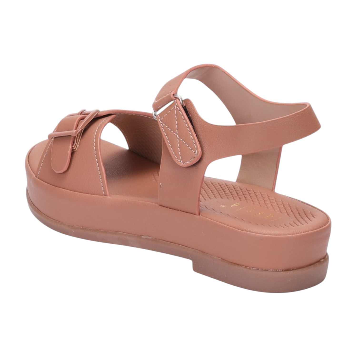 Women Peach Casual Flat Sandals