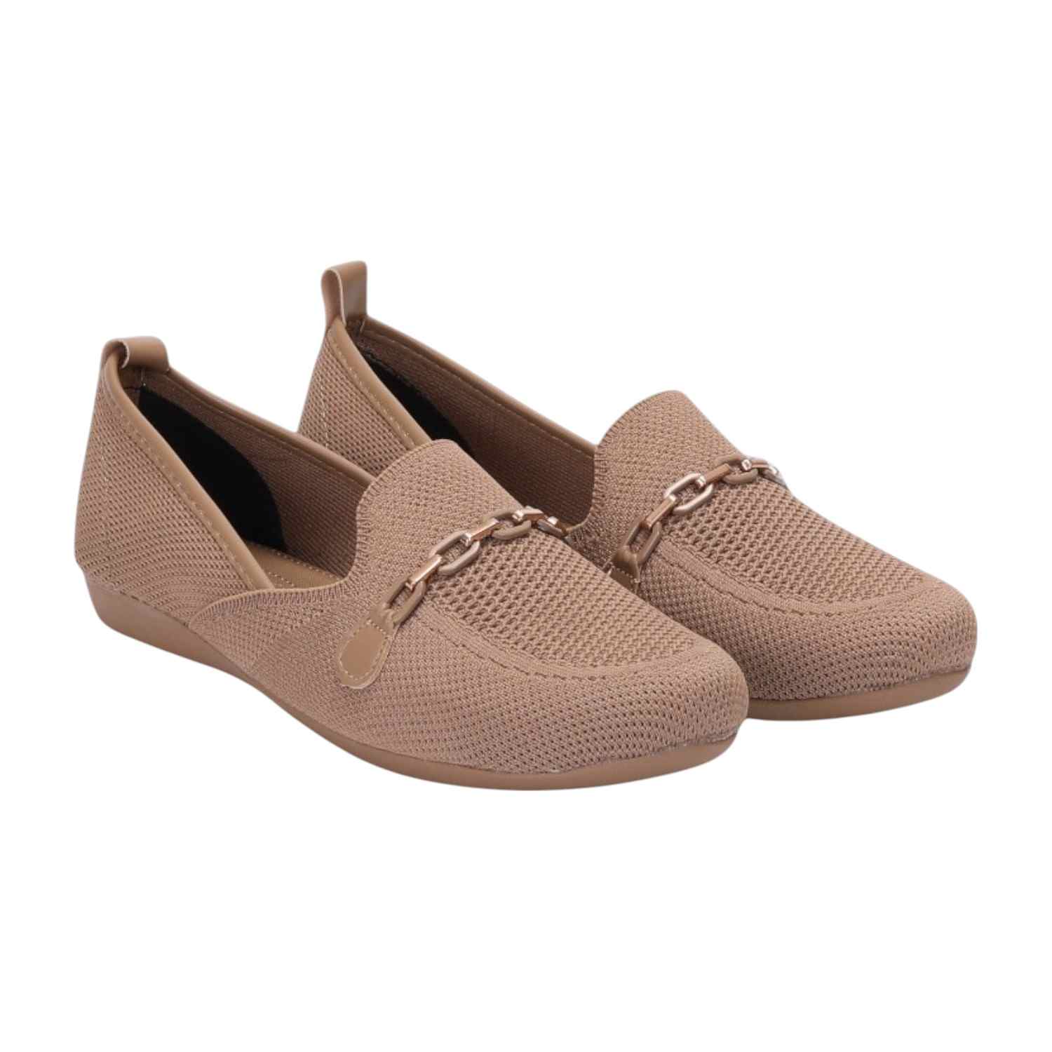 Women Beige Flat Shoes/Bellarinas