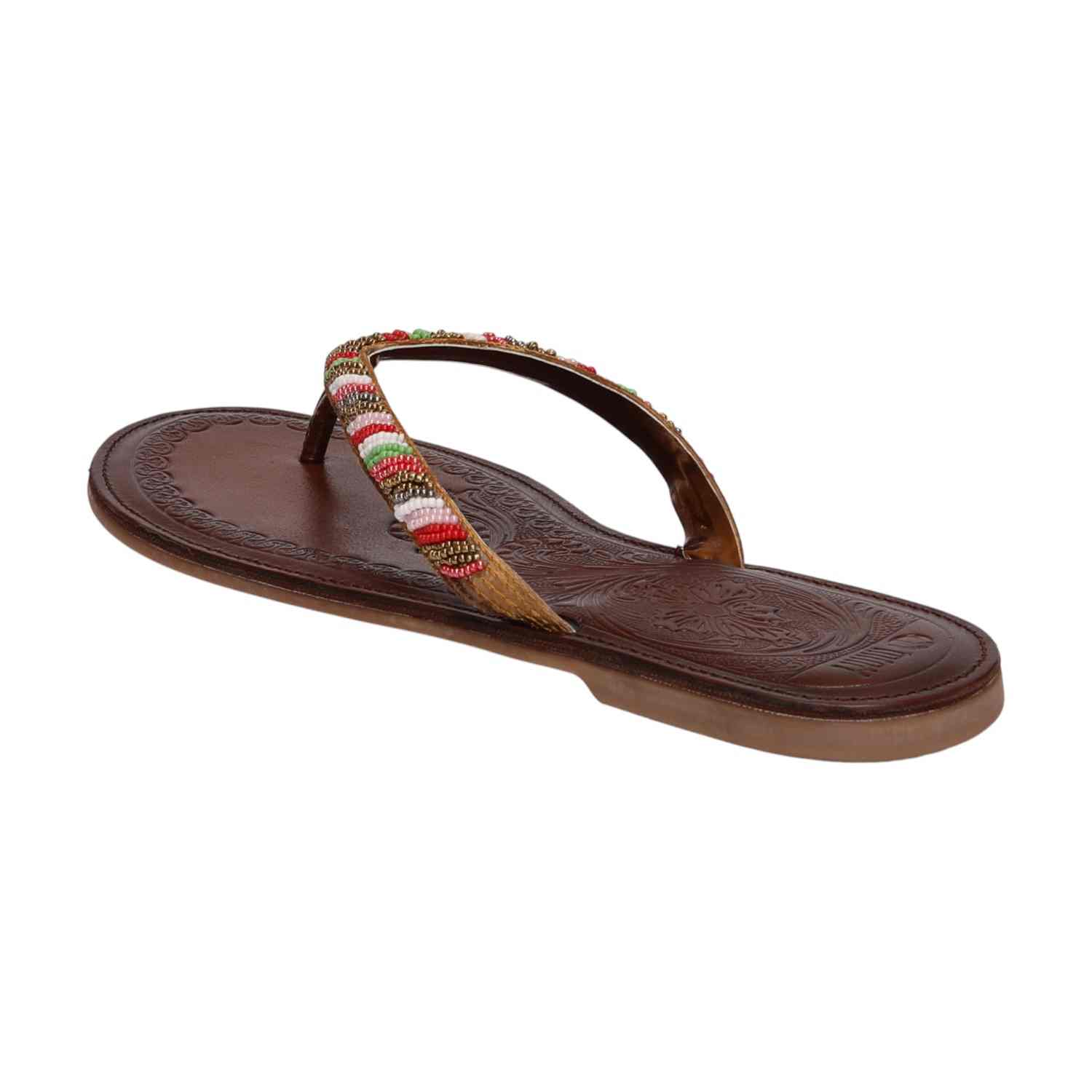 Women Antique Ethnic Beaded Flat Sandals