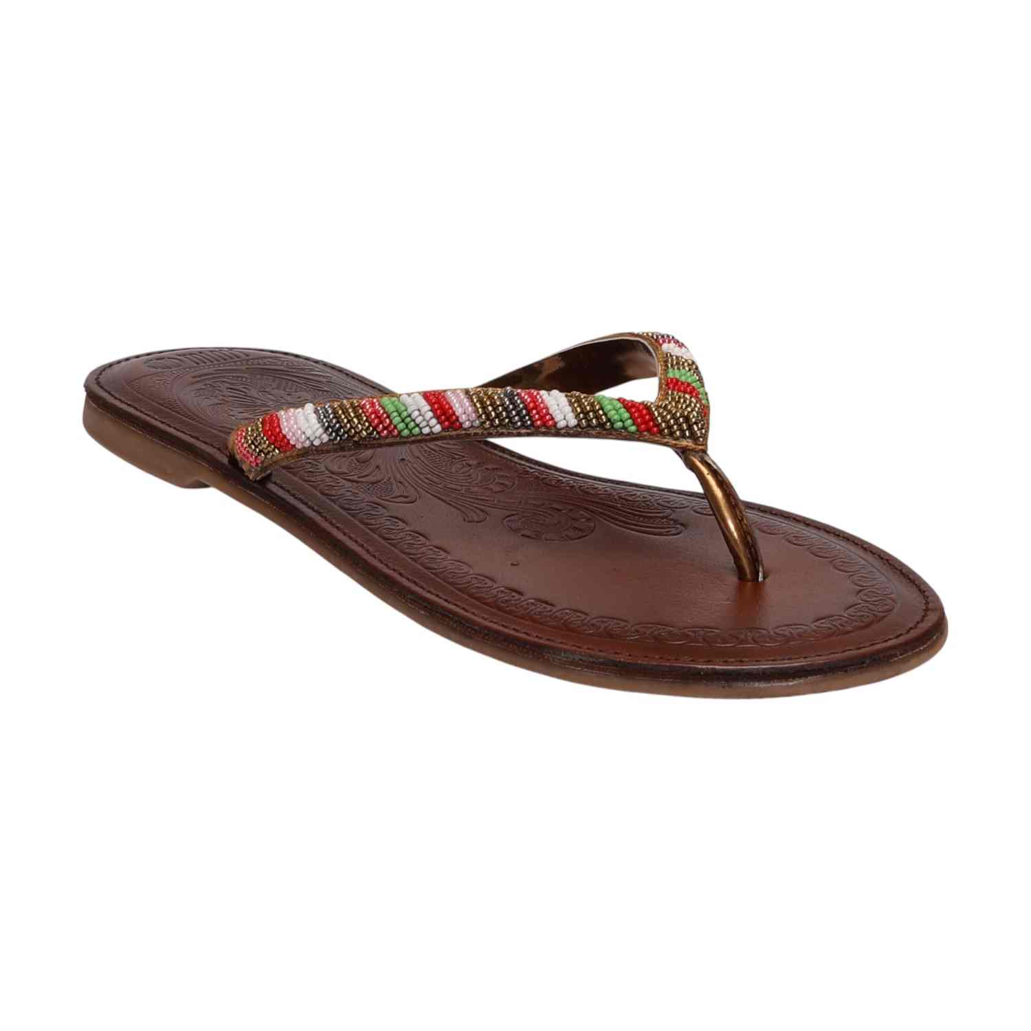 Women Antique Ethnic Beaded Flat Sandals