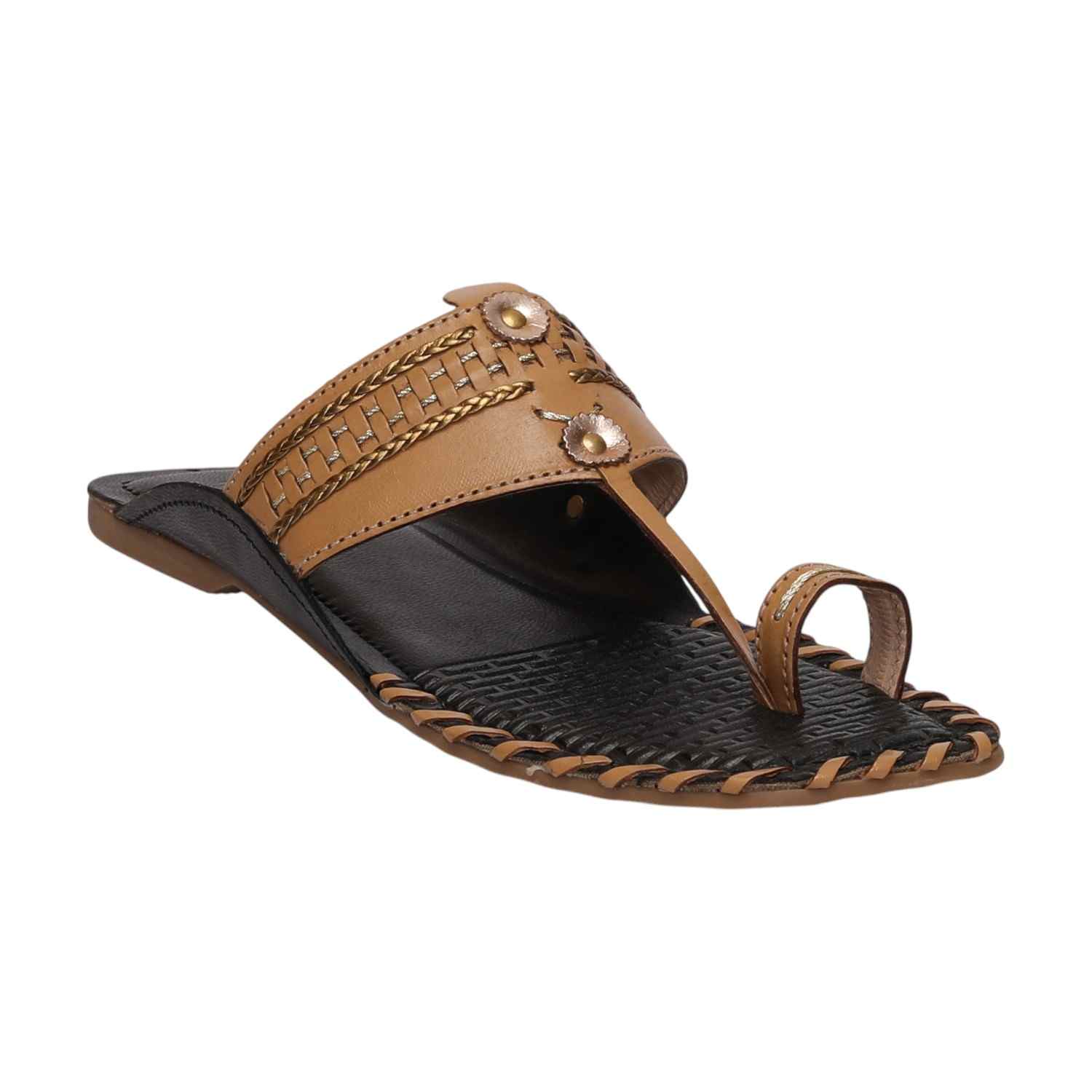 Women Beige Embellished Slip-On Flats