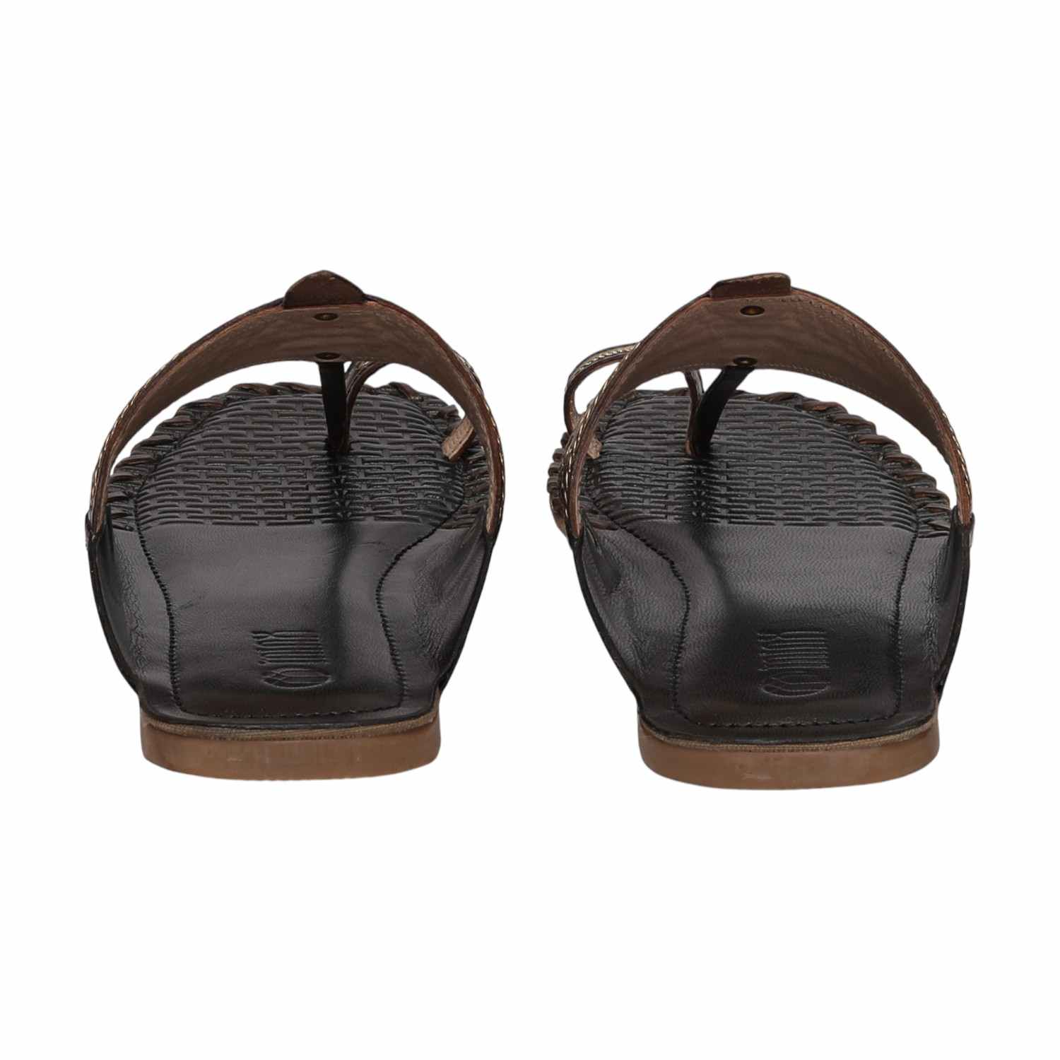 Women Brown Embellished Slip-On Flats