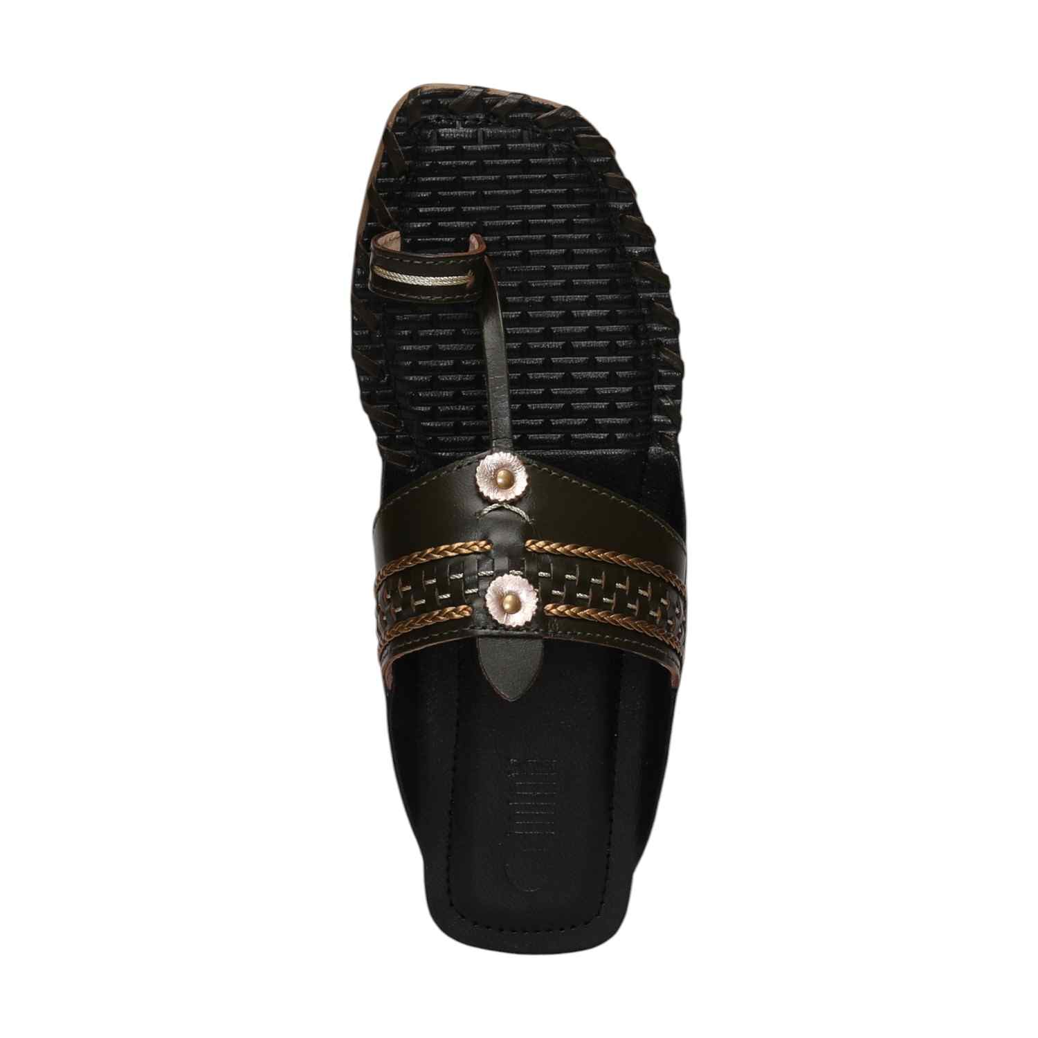 Women Olive Embellished Slip-On Flats
