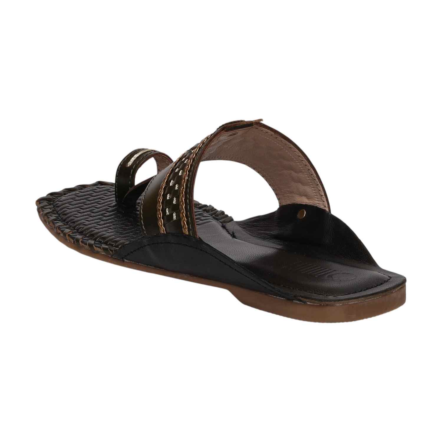 Women Olive Embellished Slip-On Flats