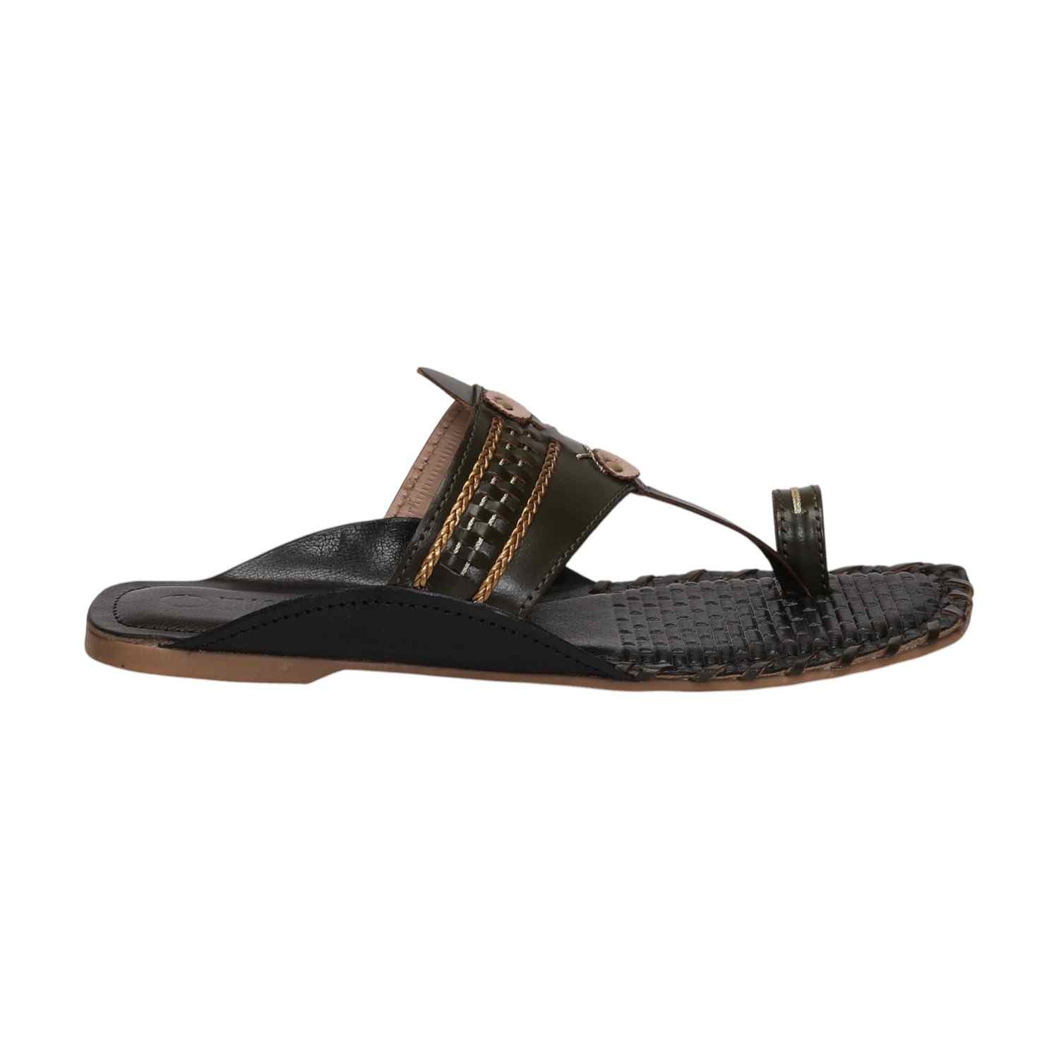 Women Olive Embellished Slip-On Flats