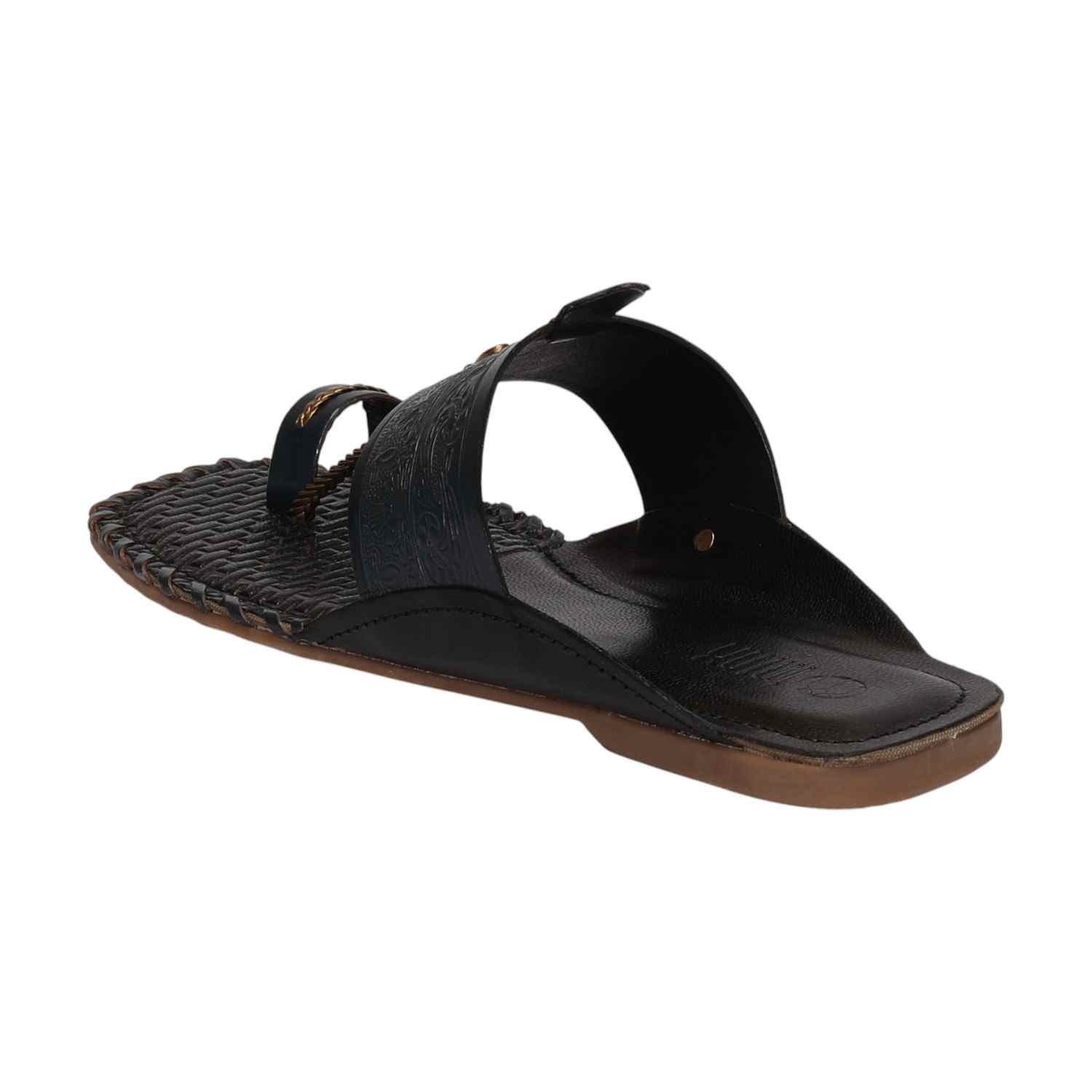 Women Navy Embossed Slip-On Flats