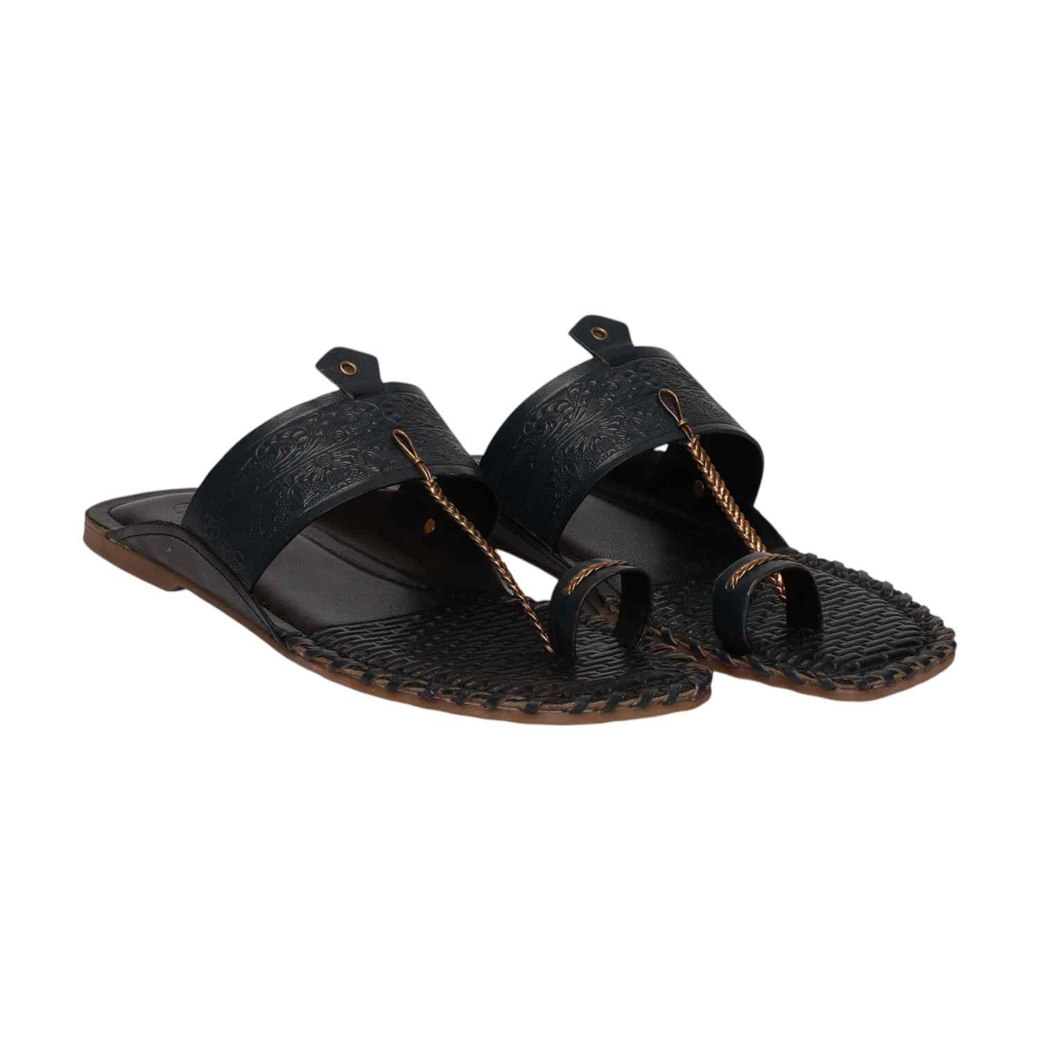 Women Navy Embossed Slip-On Flats