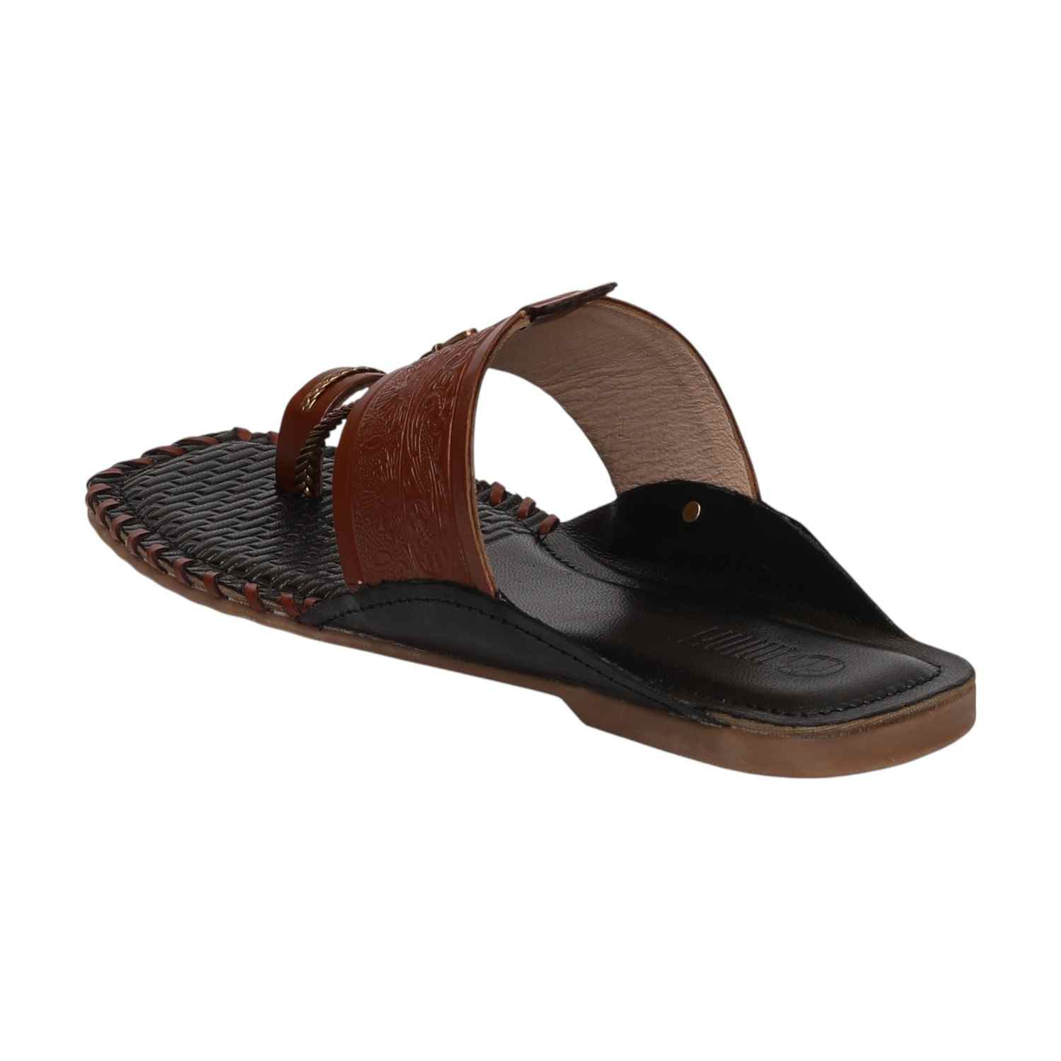 Women Tan Embossed Slip-On Flats