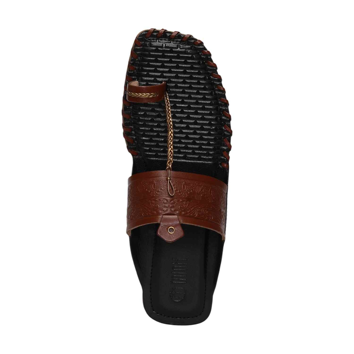 Women Tan Embossed Slip-On Flats