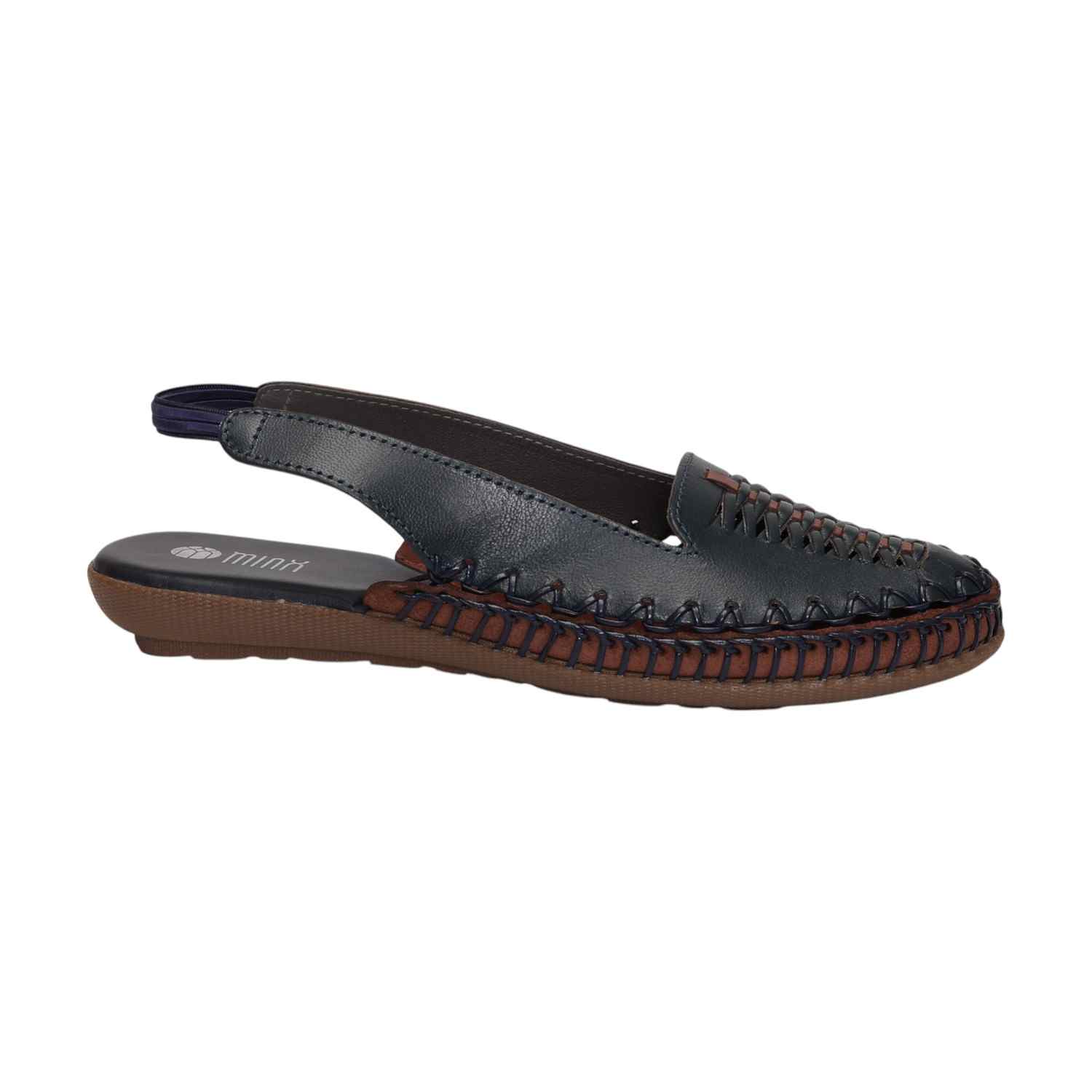 Women Navy Sandals Casual Flat