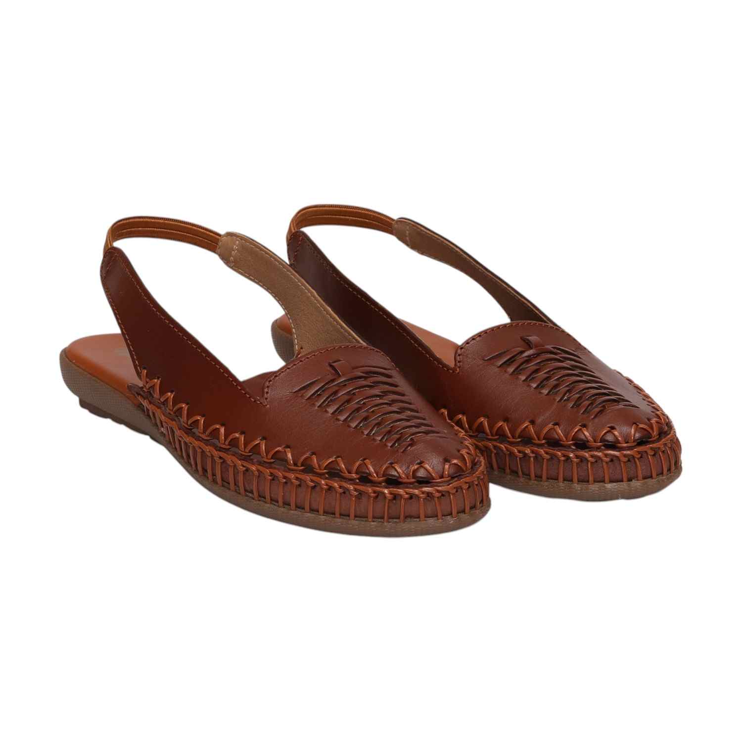 Women Tan Sandals Casual Flat
