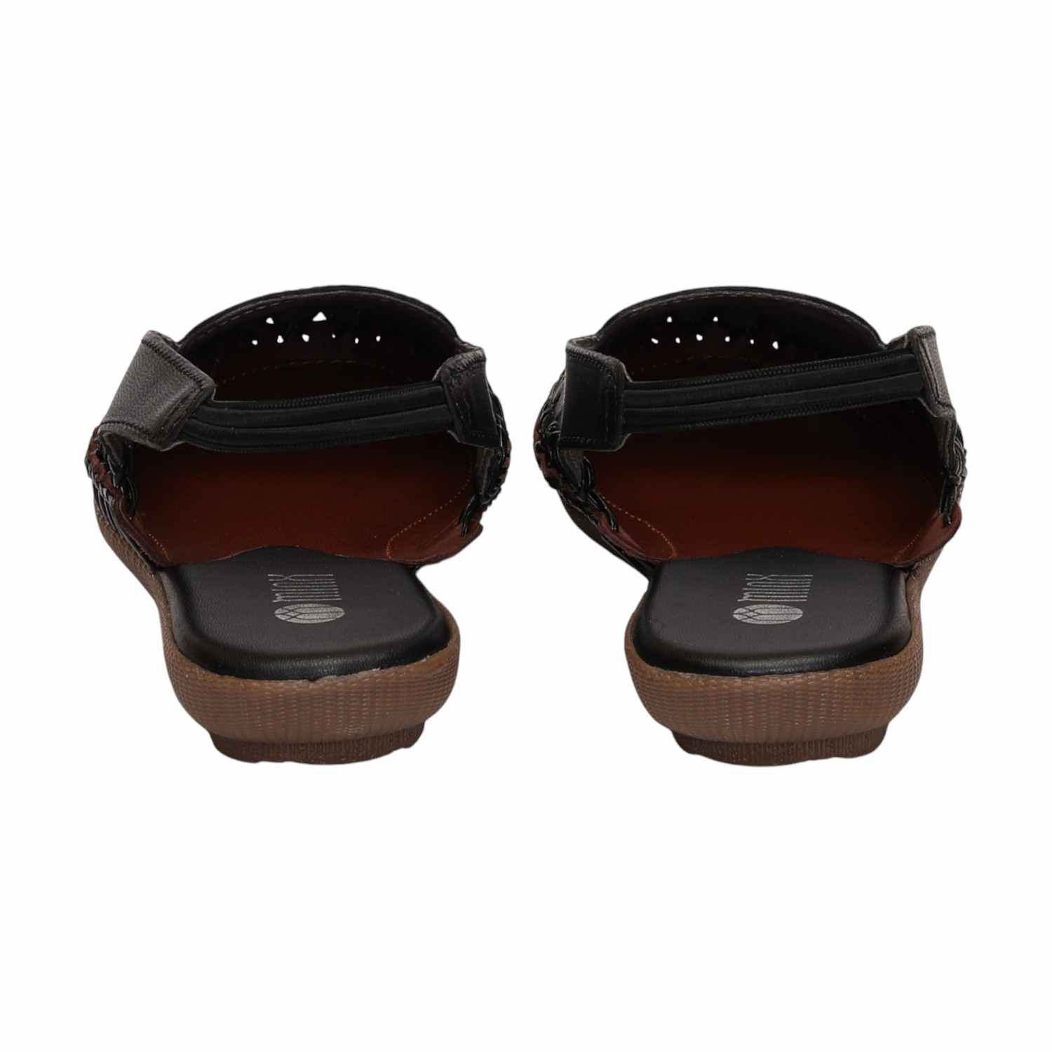 Embossed Black Slingback Flats for Women