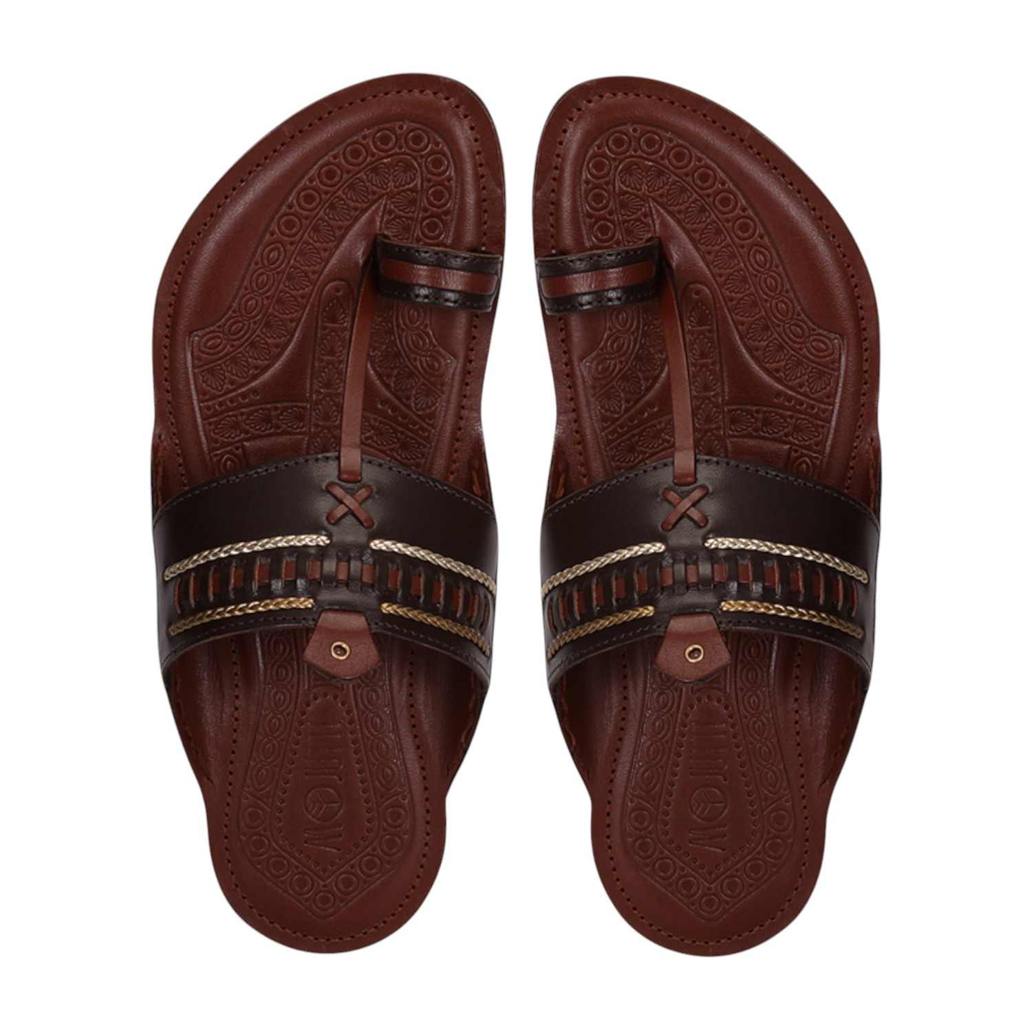 Men Brown Ethnic Thong Casual