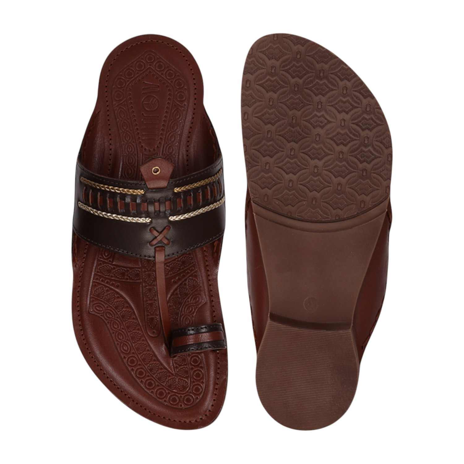 Men Brown Ethnic Thong Casual