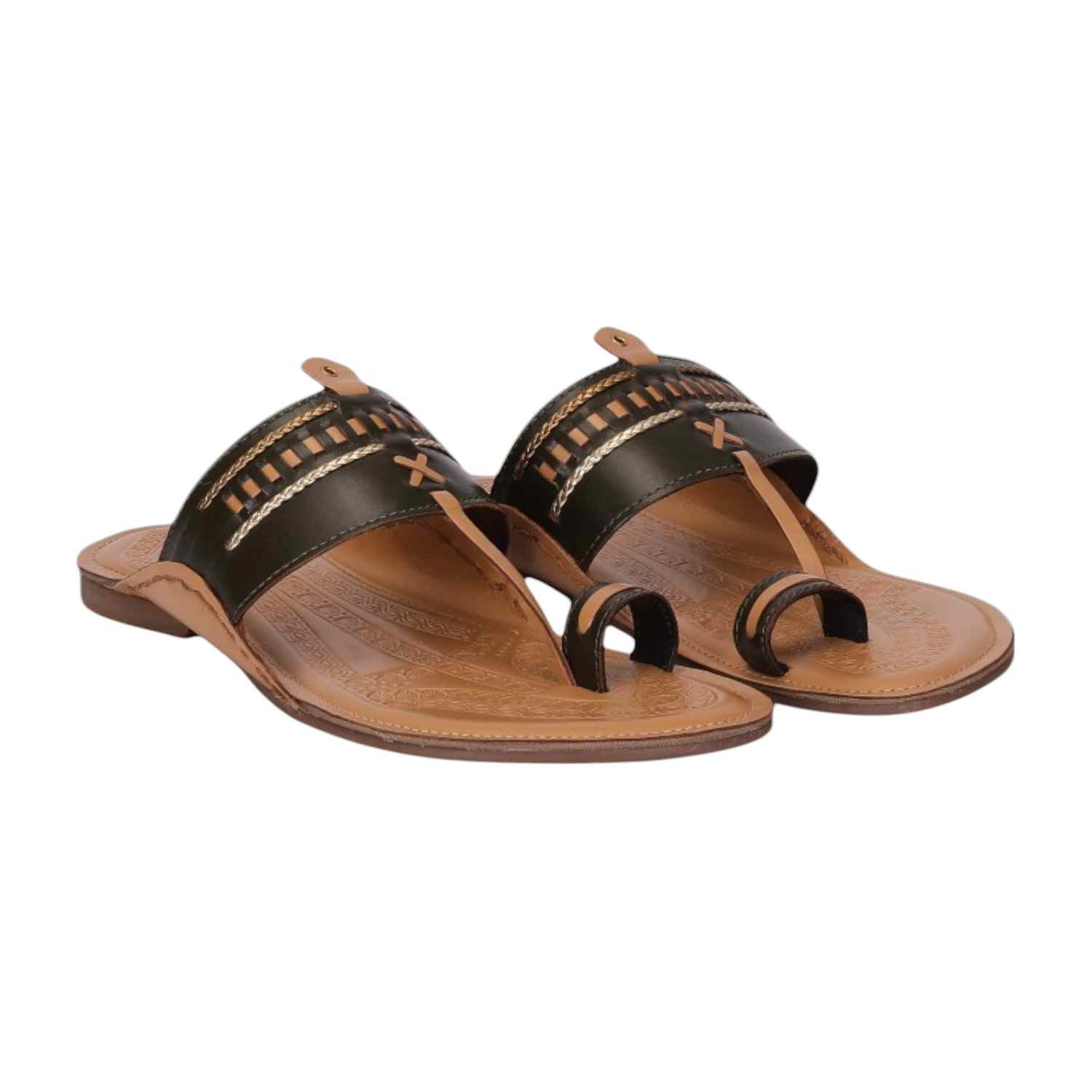 Men Olive Ethnic Thong Casual