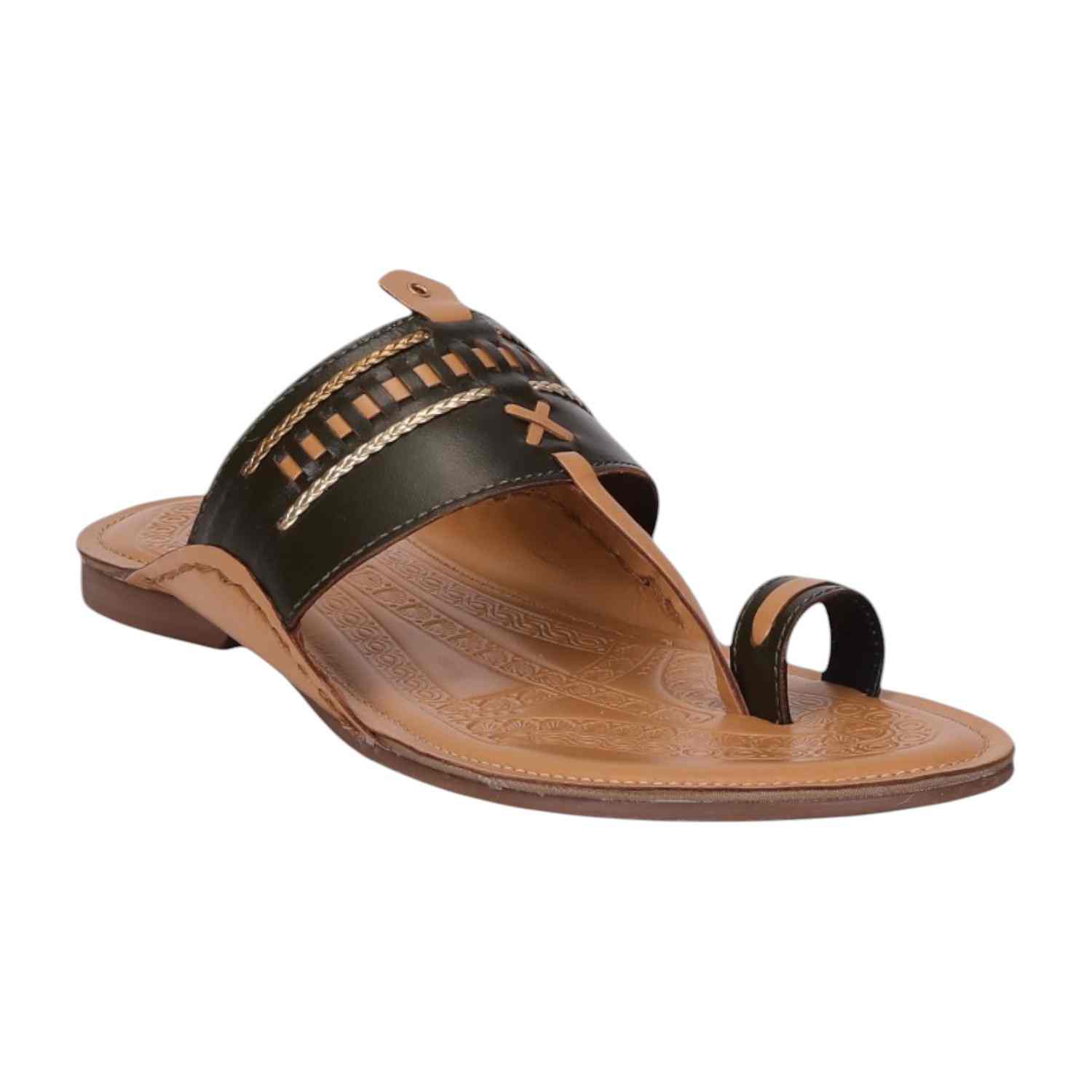 Men Olive Ethnic Thong Casual