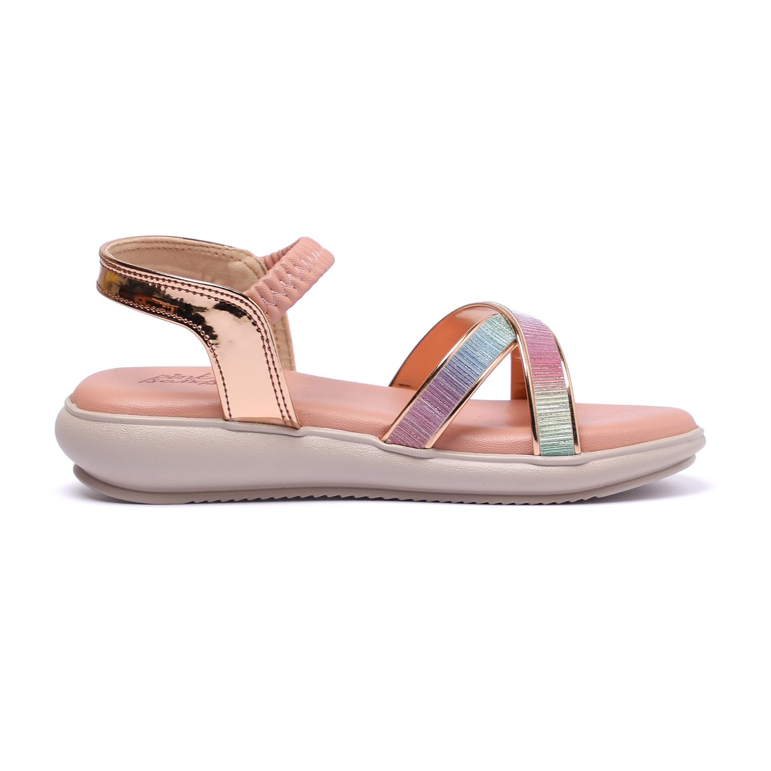 Girls Rainbow Strap Sandals with Elastic Back Junior (7-11  Years)