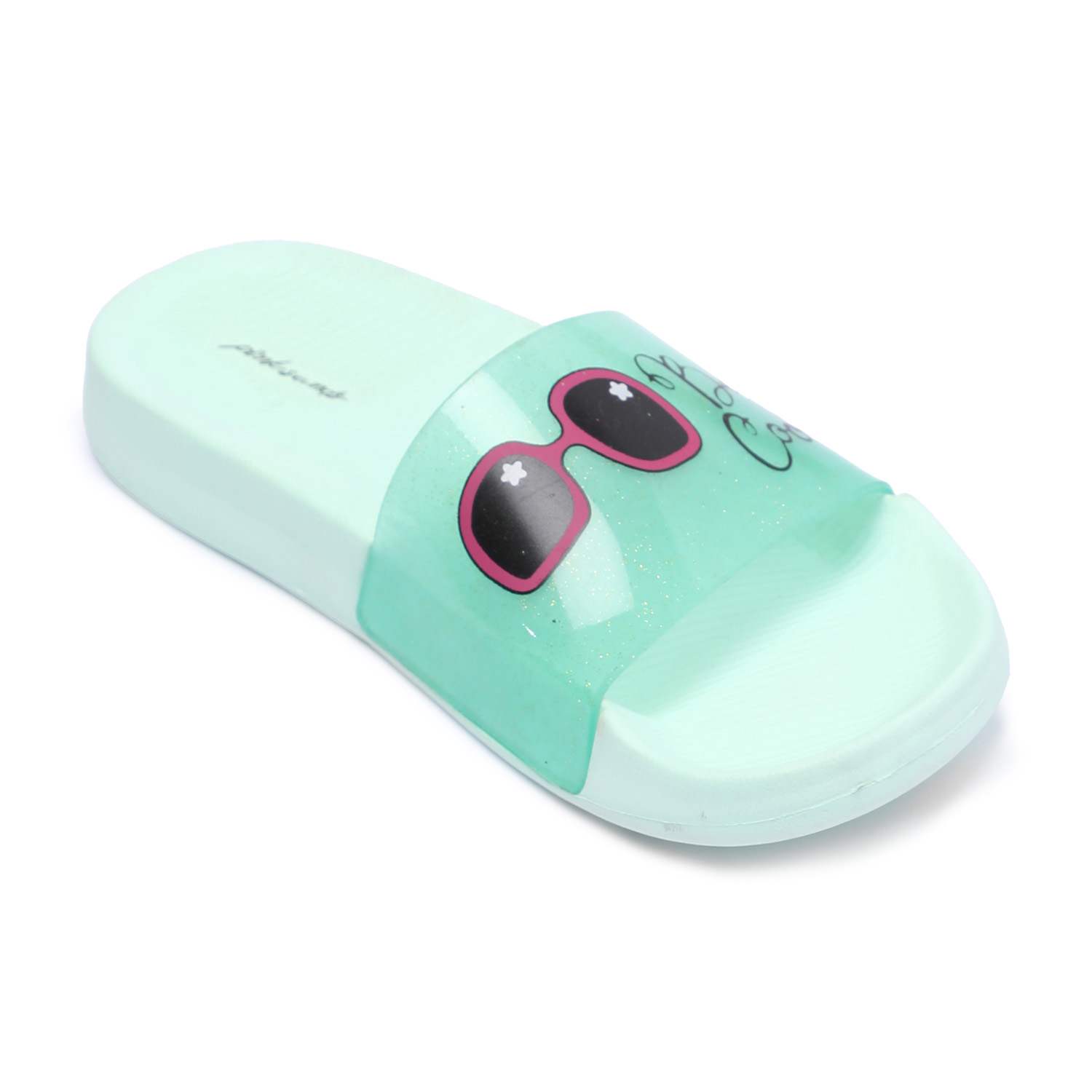 Mint Green Slide Sandals For Girls (7-11 Years)