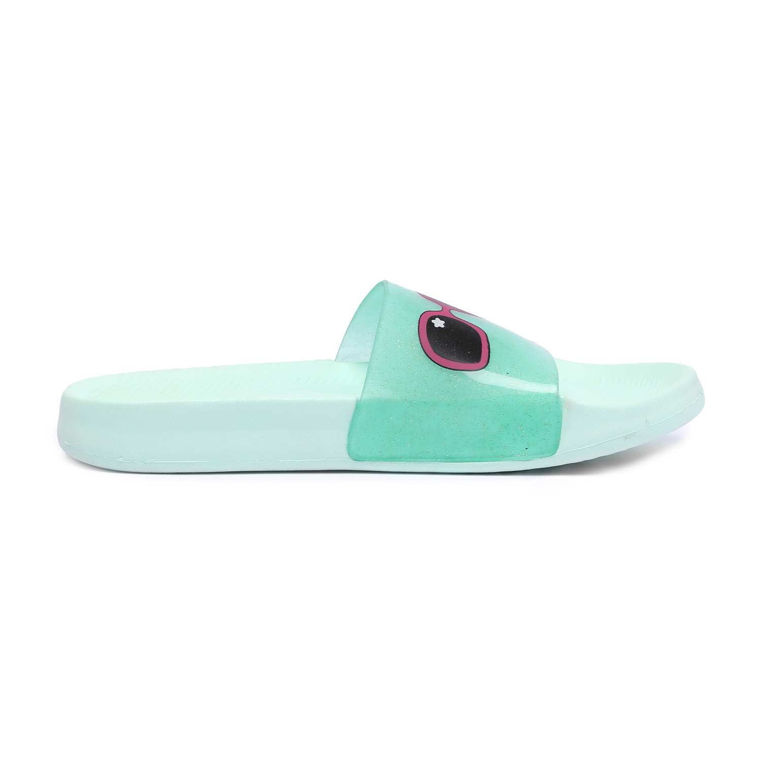 Mint Green Slide Sandals For Girls (7-11 Years)