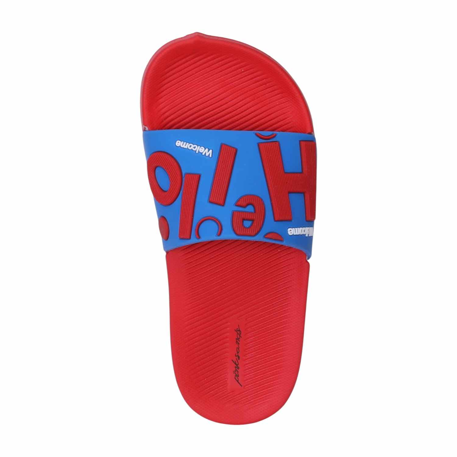 Red and Blue Colourblock Slides for Girls(7-11 Years)