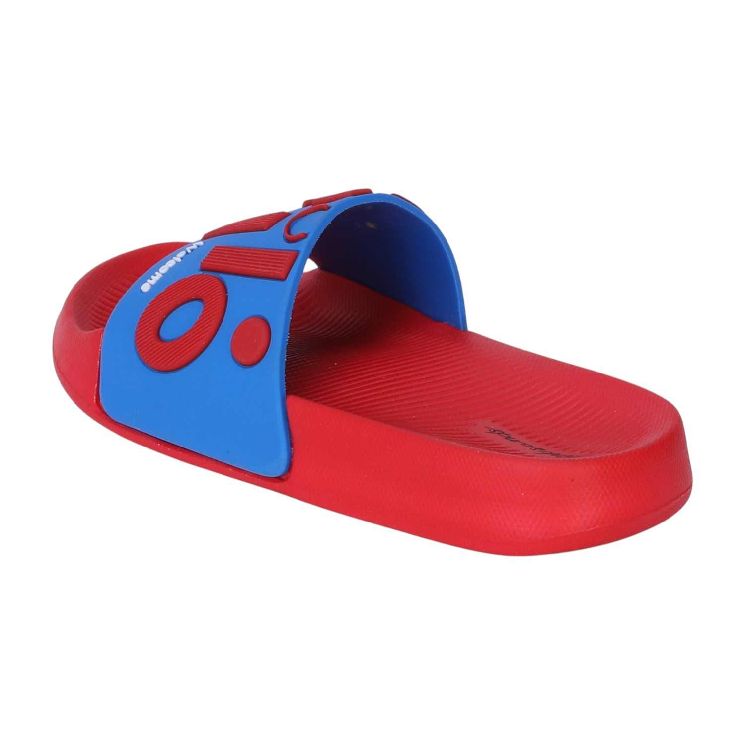 Red and Blue Colourblock Slides for Girls(7-11 Years)