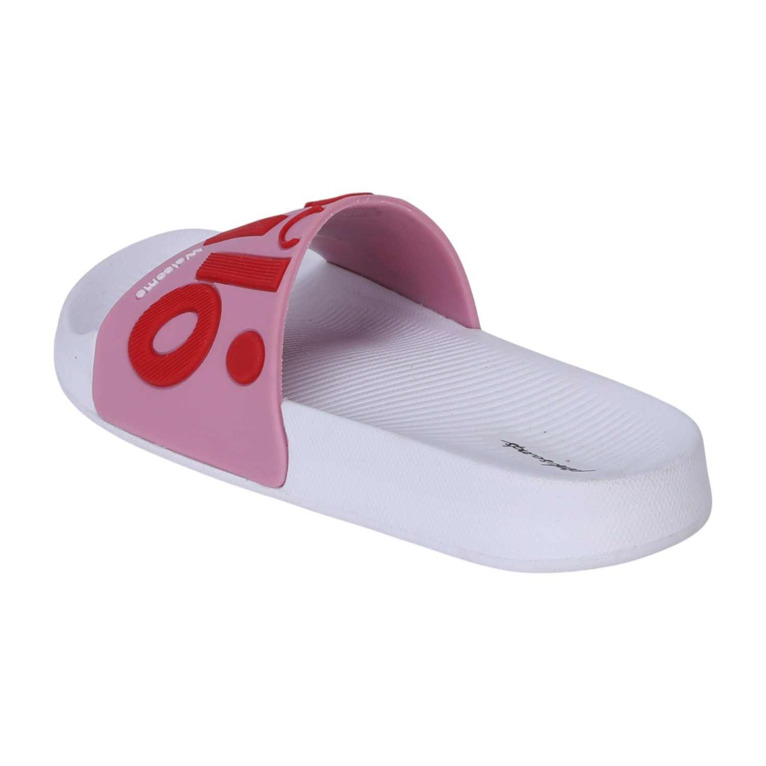 White and Pink Colourblock Sliders for Girls(12 Years onwards)