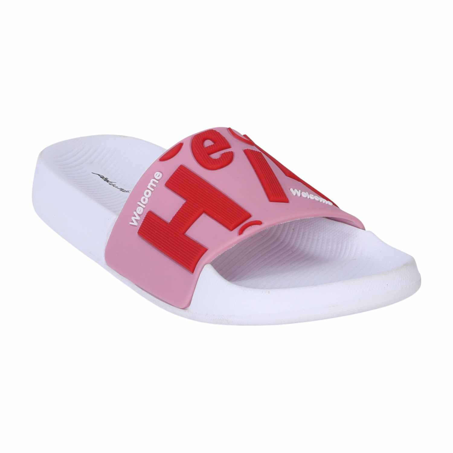 White and Pink Colourblock Sliders for Girls(12 Years onwards)