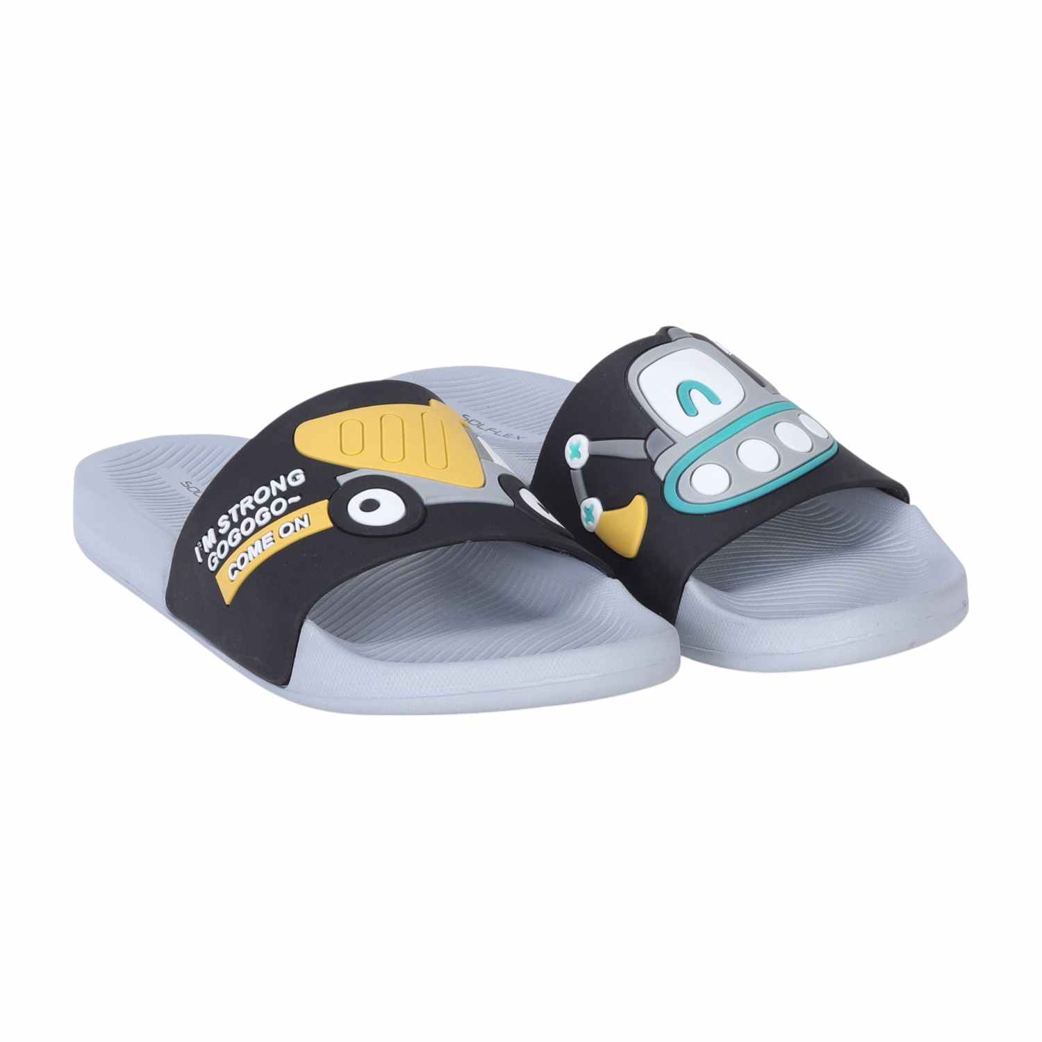 Kids Cartoon Construction Slide For Boys 7-11 Years - Black