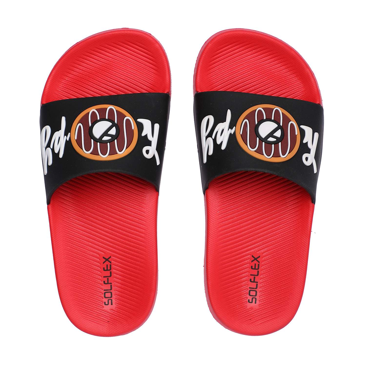 Kids Black Red Slides Junior (7-11 Years)