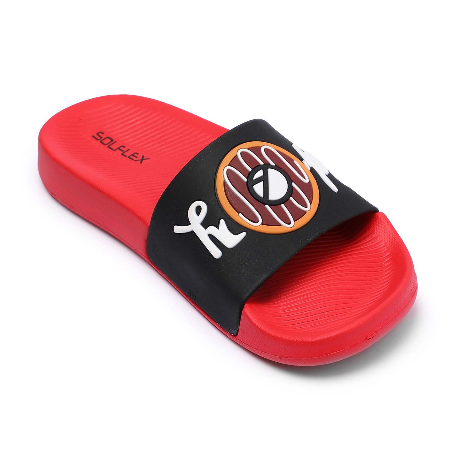 Kids Black Red Slides Junior (7-11 Years)